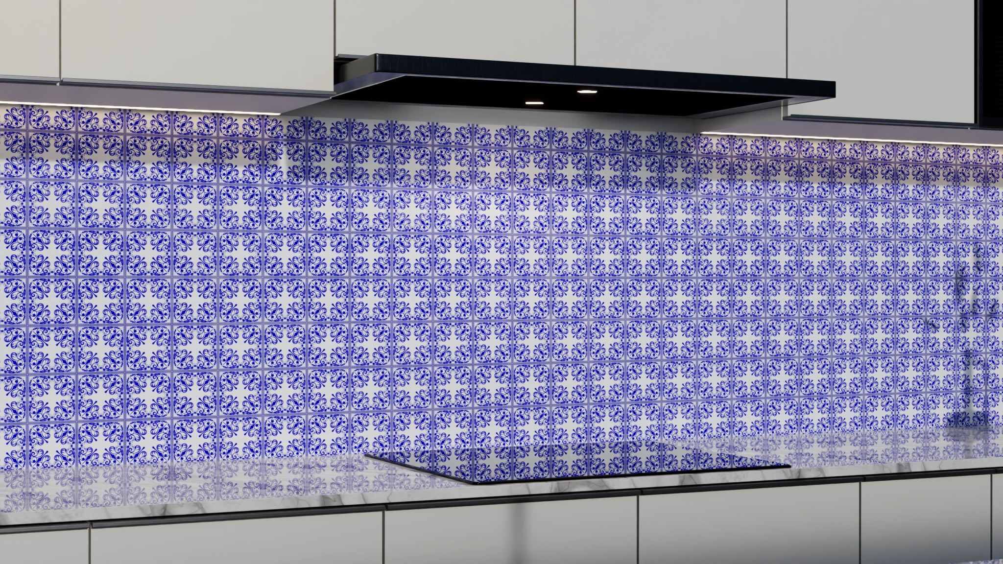 Küchenrückwand - Azulejo Kobalt Klein – Bild 3