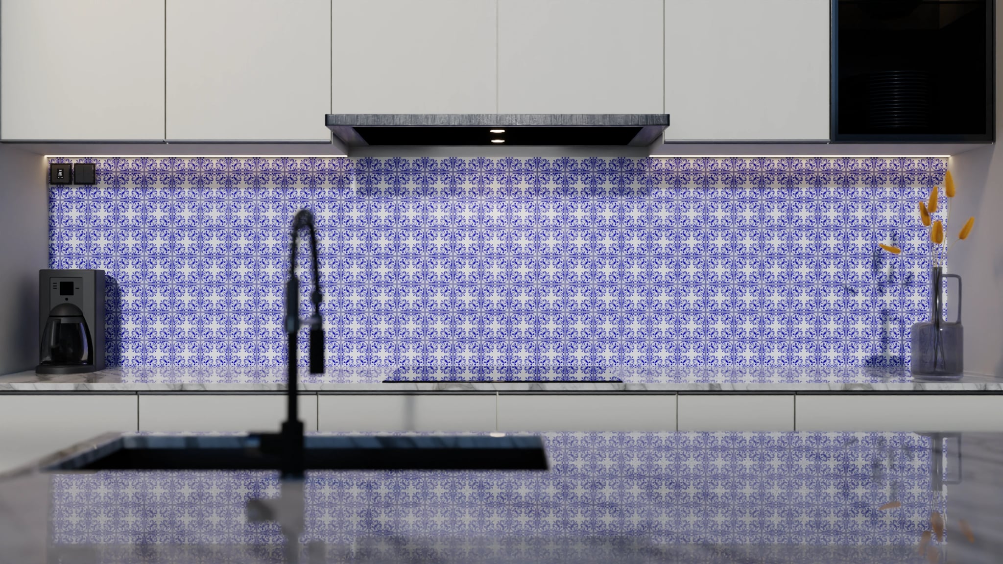 Küchenrückwand - Azulejo Kobalt Klein – Bild 4
