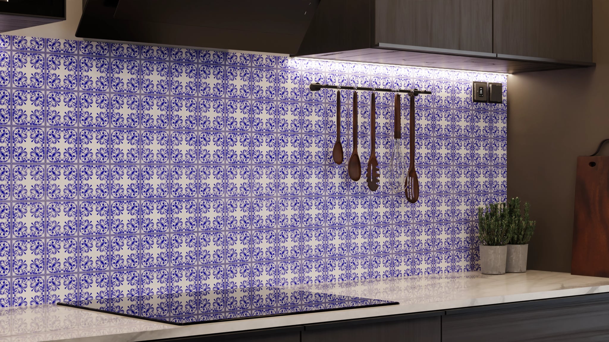 Küchenrückwand - Azulejo Kobalt Klein – Bild 7