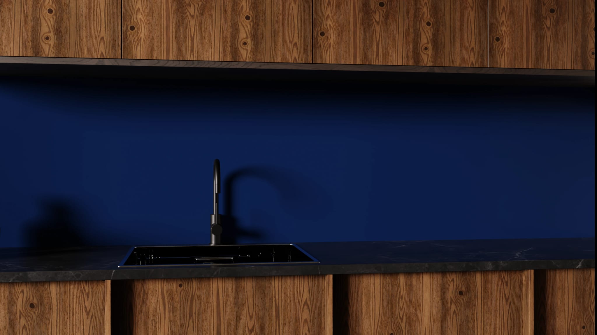 Küchenrückwand - Mitternachtsblau