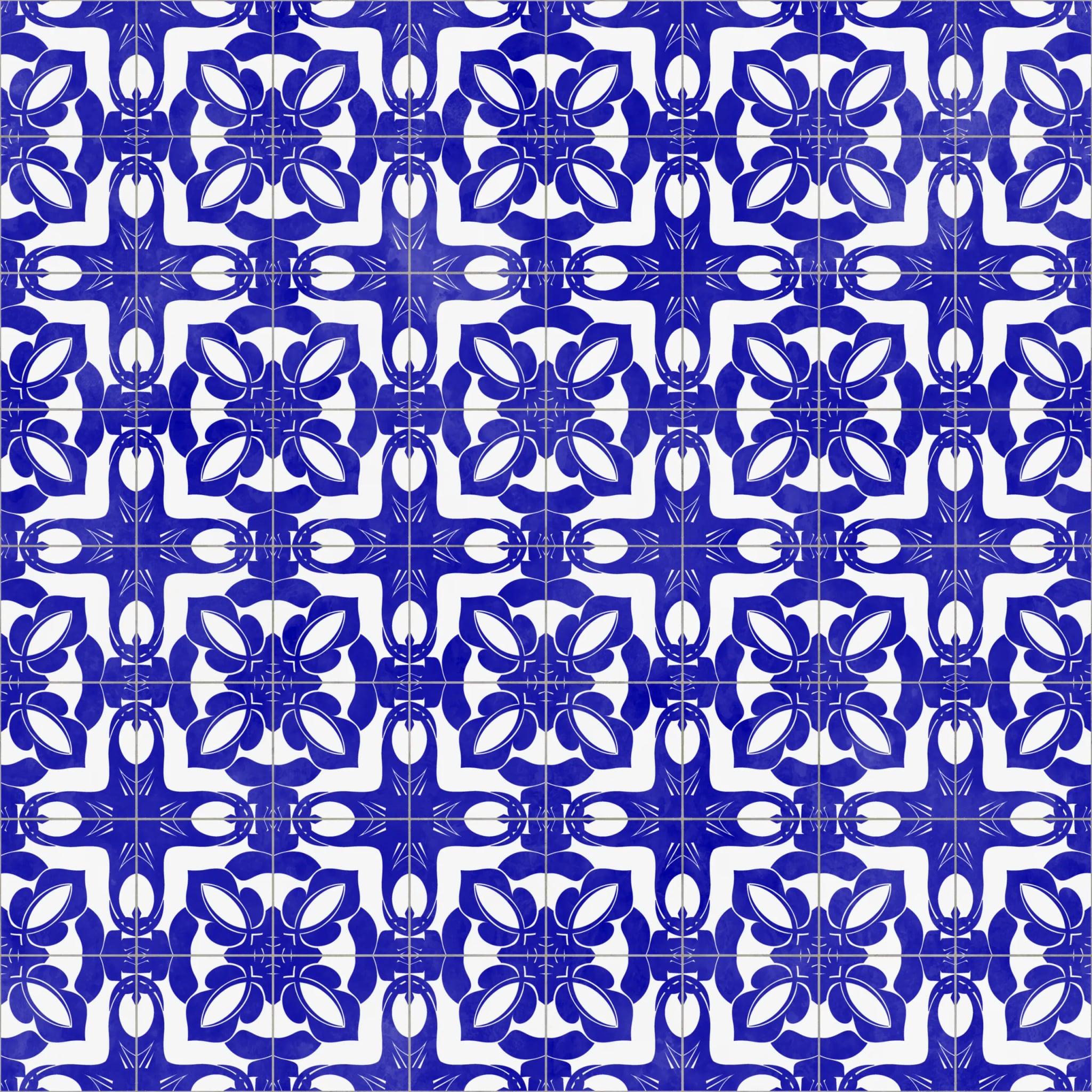 Küchenrückwand - Azulejo Tiefblau Floral – Bild 11