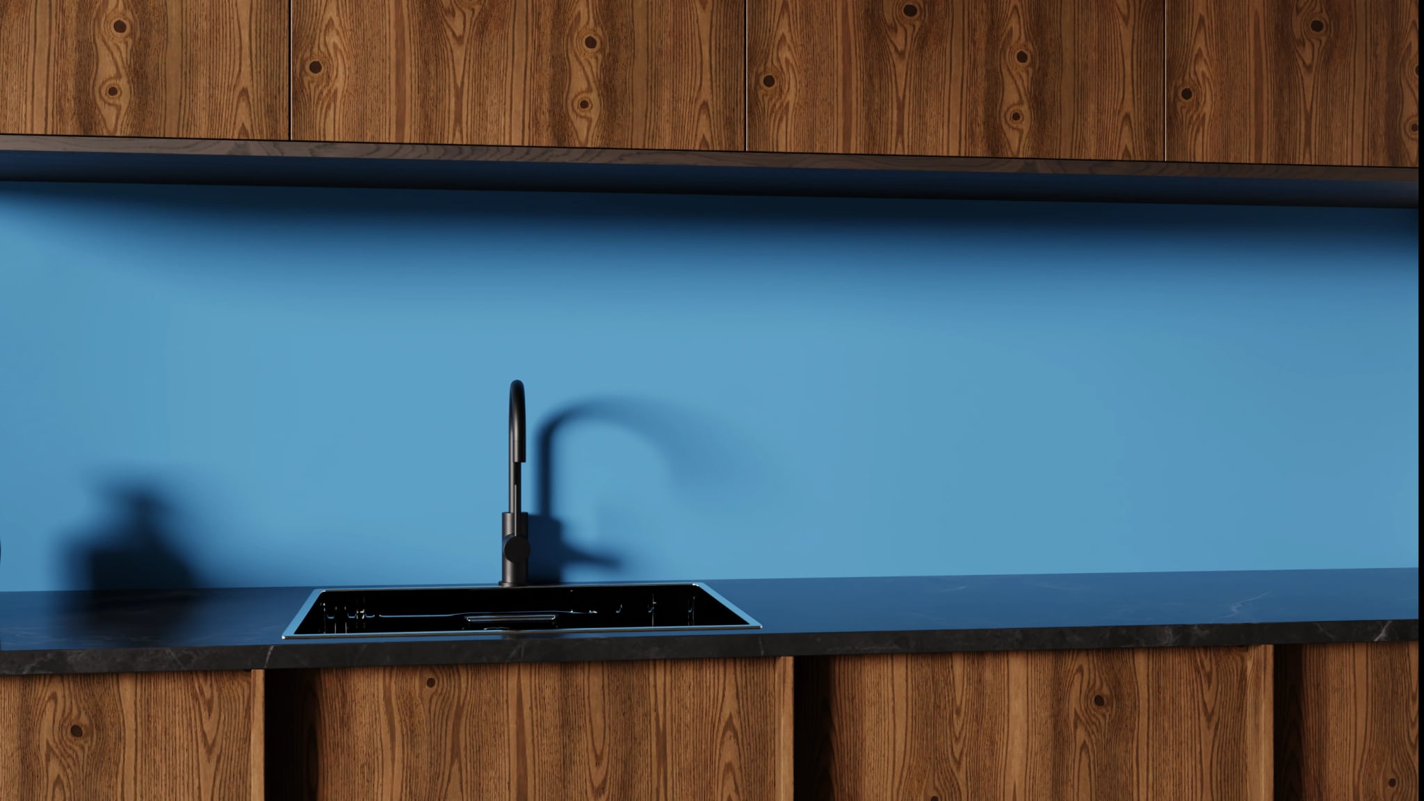 Küchenrückwand - Stahlblau – Bild 1