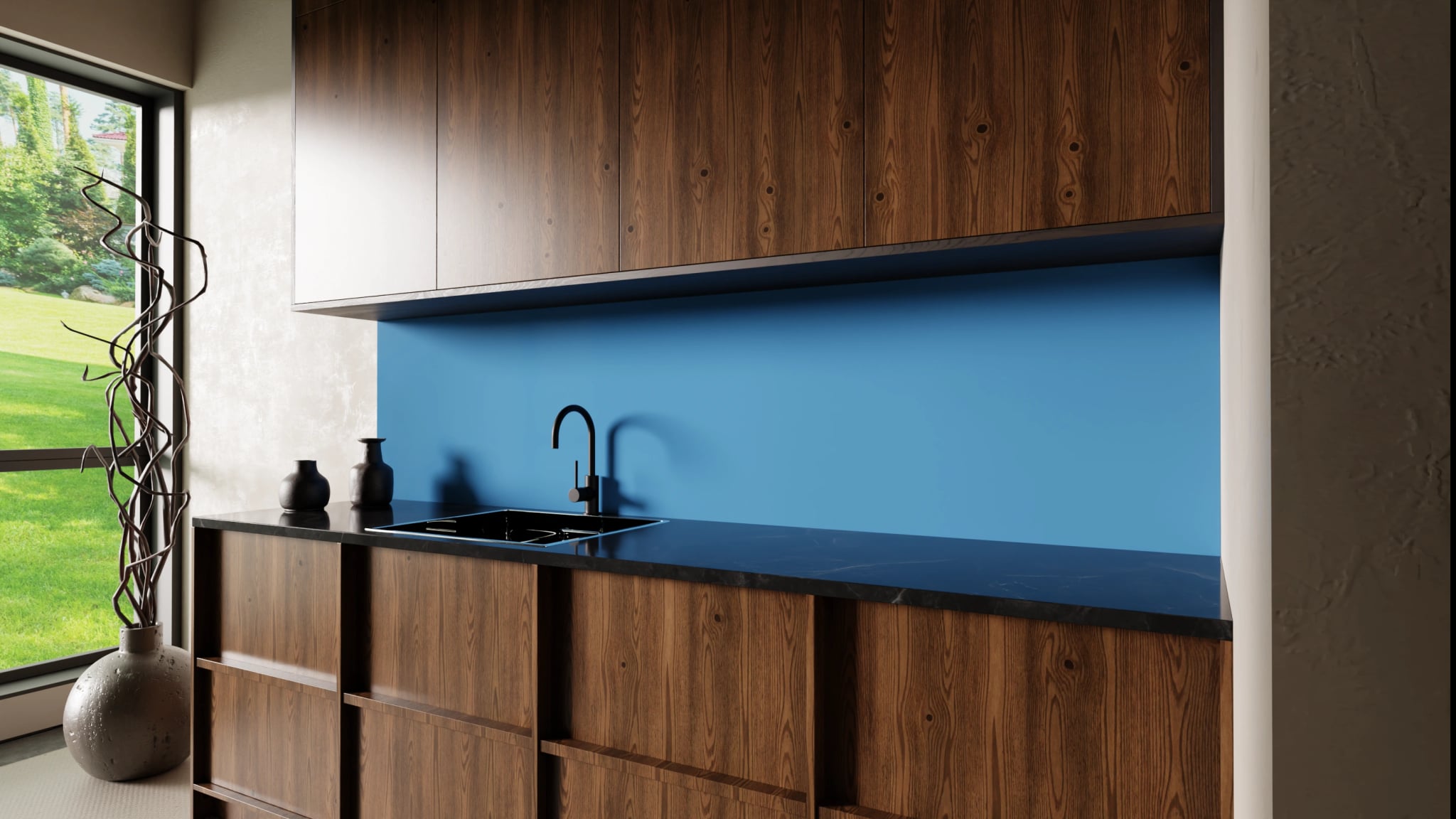 Küchenrückwand - Stahlblau – Bild 2
