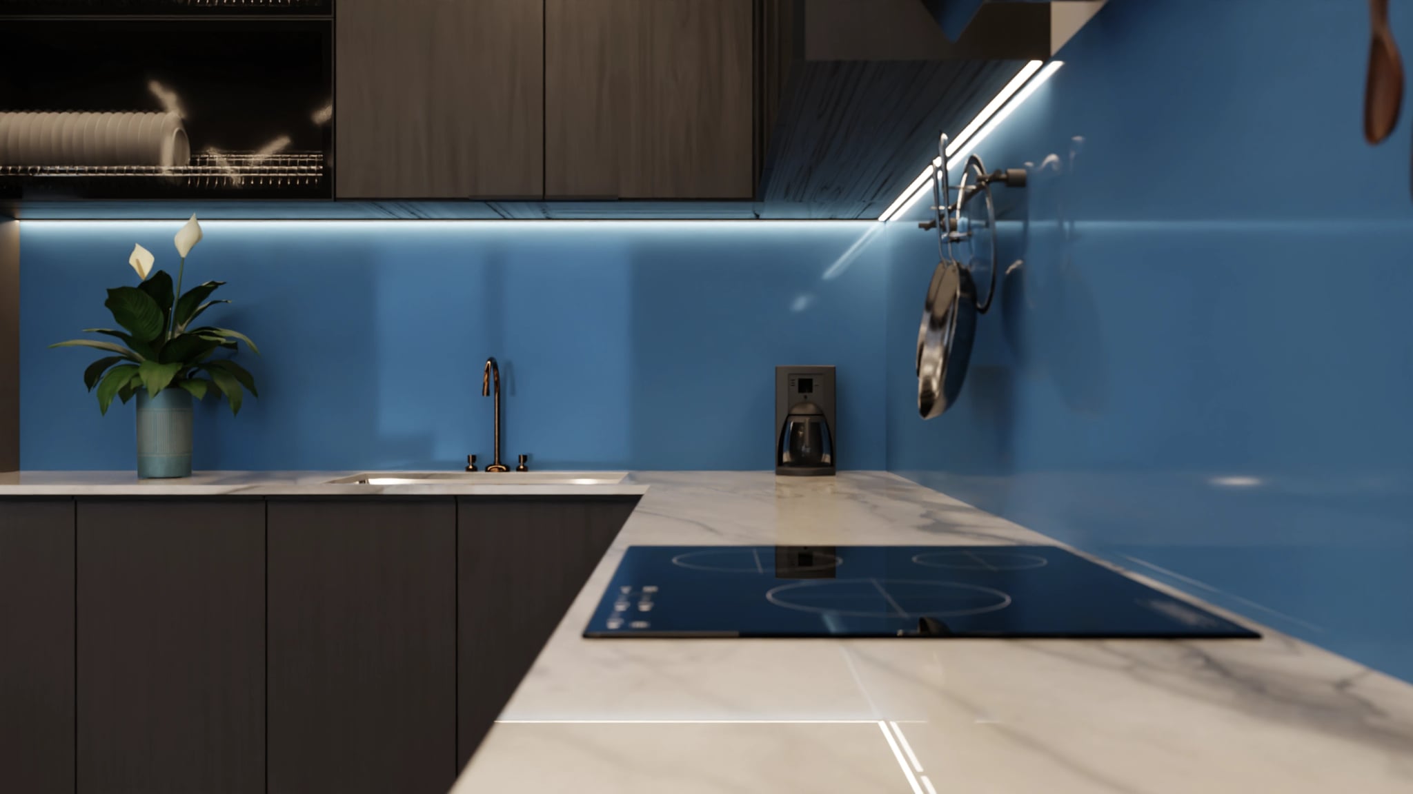 Küchenrückwand - Stahlblau – Bild 6