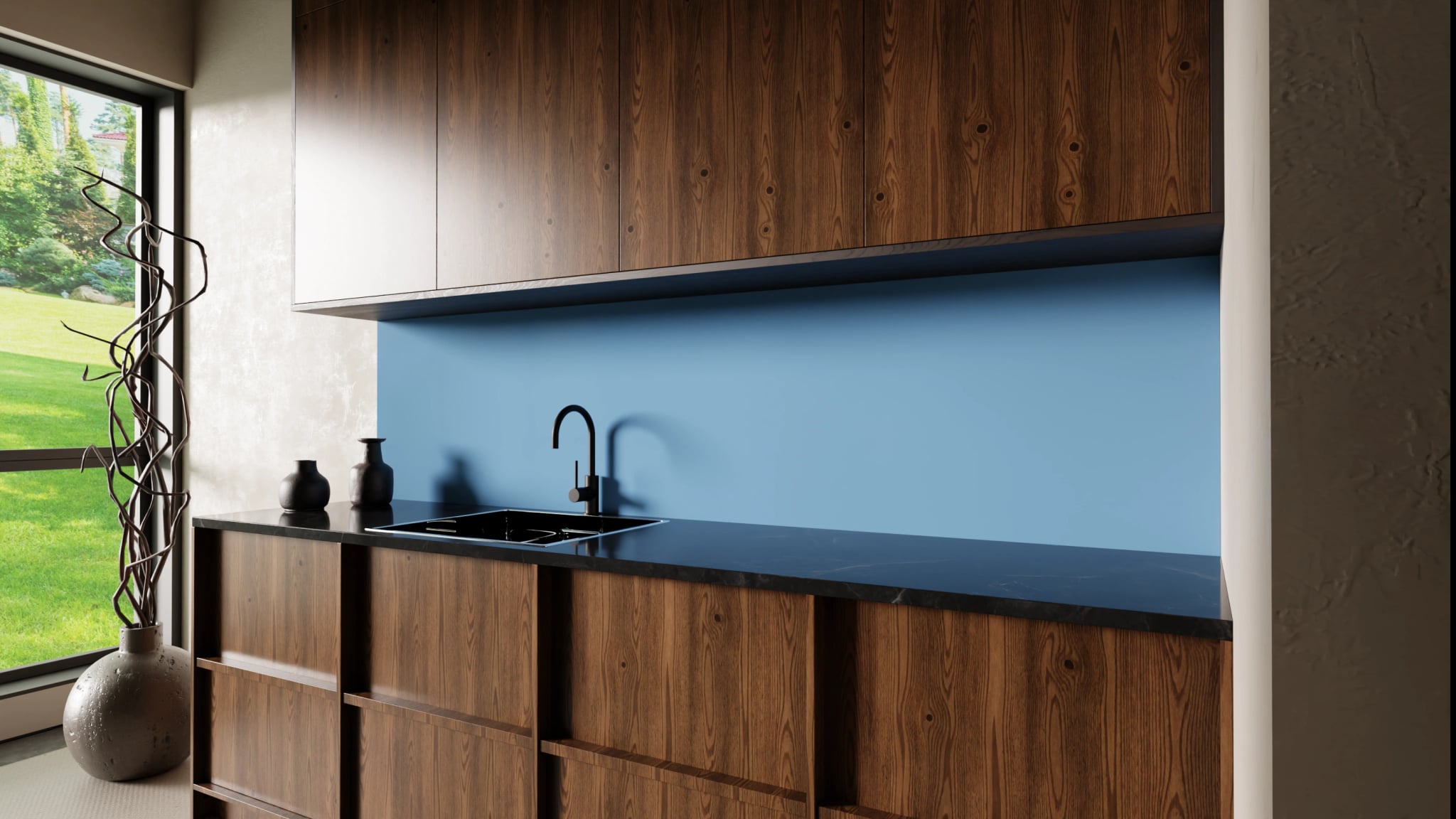 Küchenrückwand - Taubenblau – Bild 2