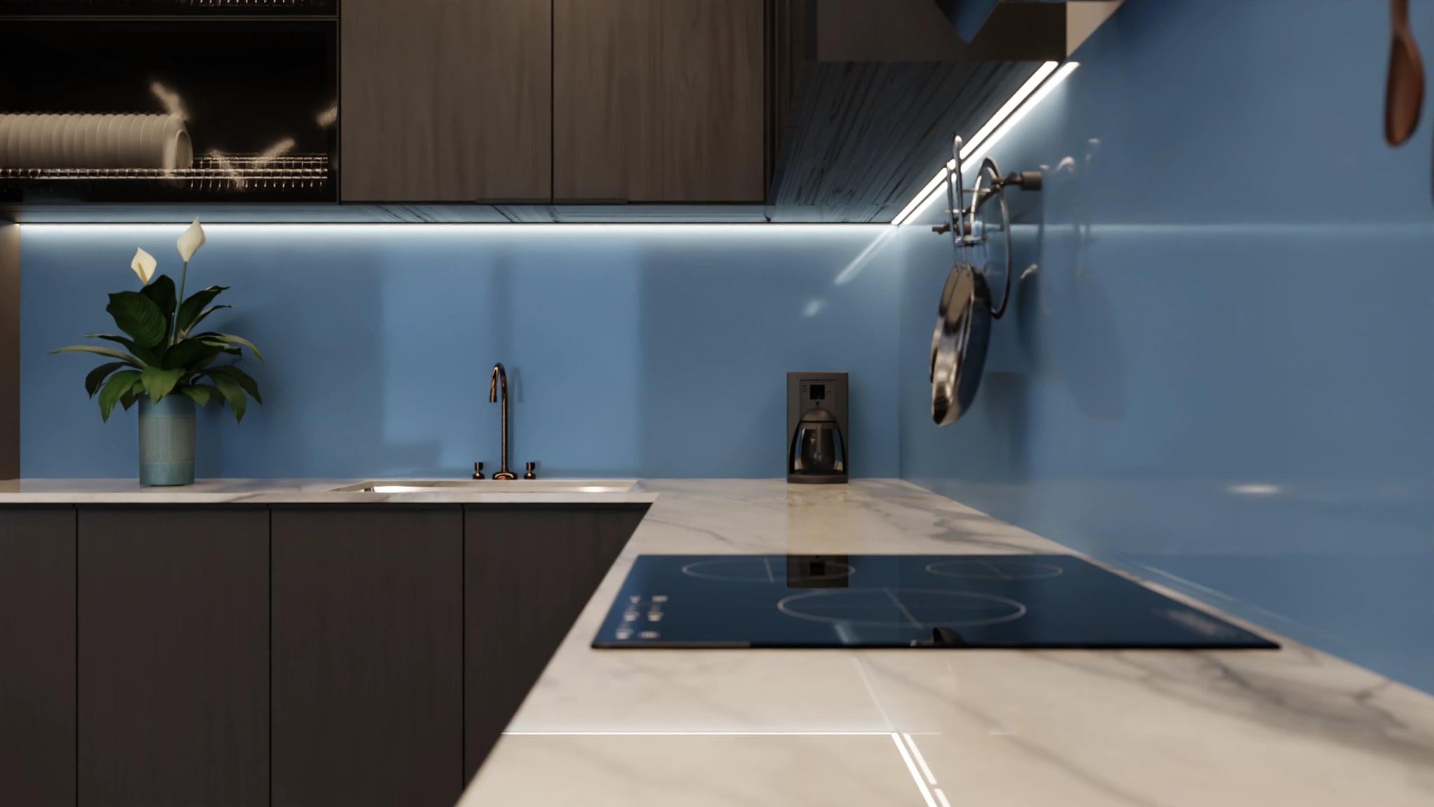 Küchenrückwand - Taubenblau – Bild 6