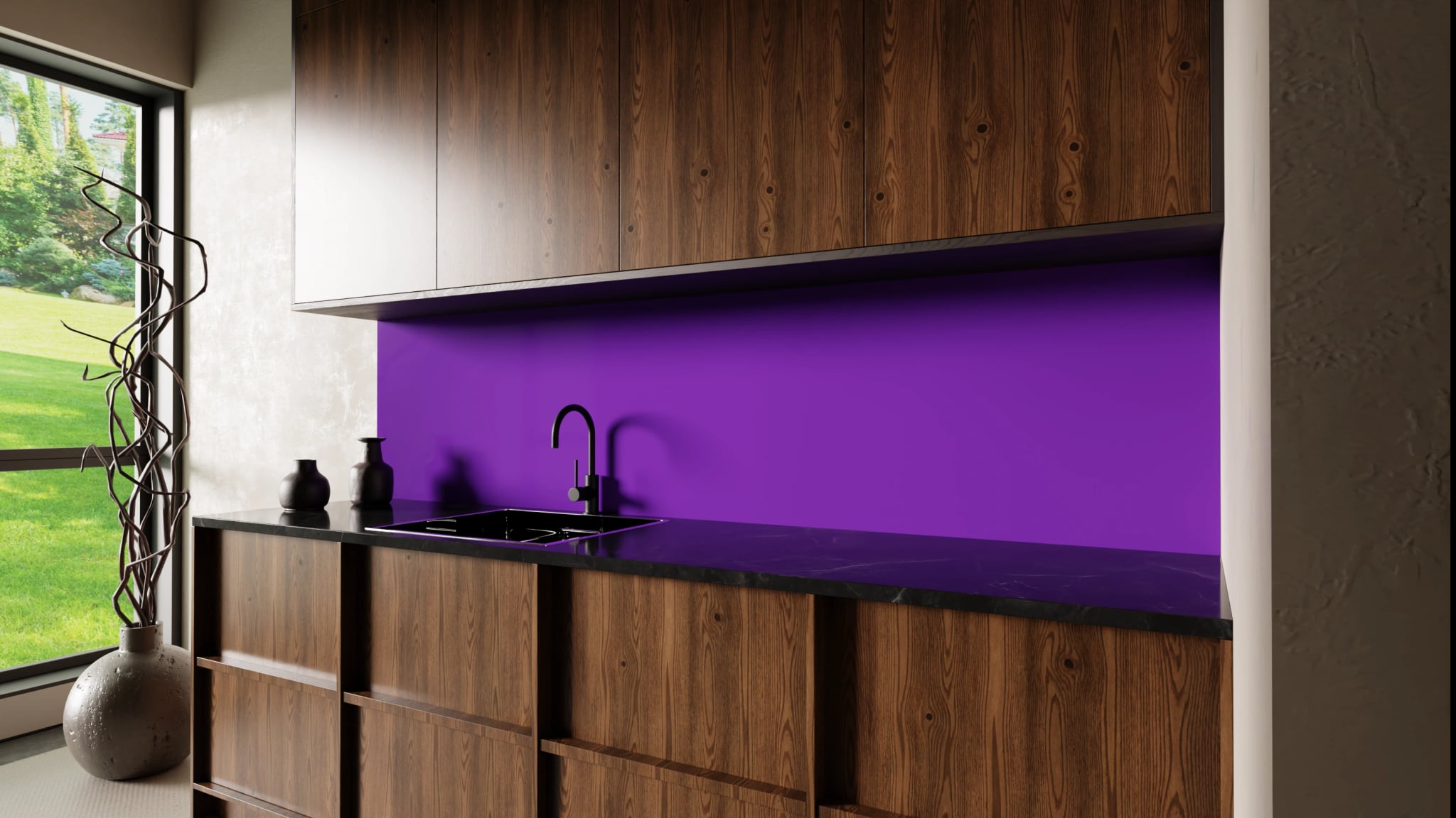 Küchenrückwand - Tiefviolett – Bild 2