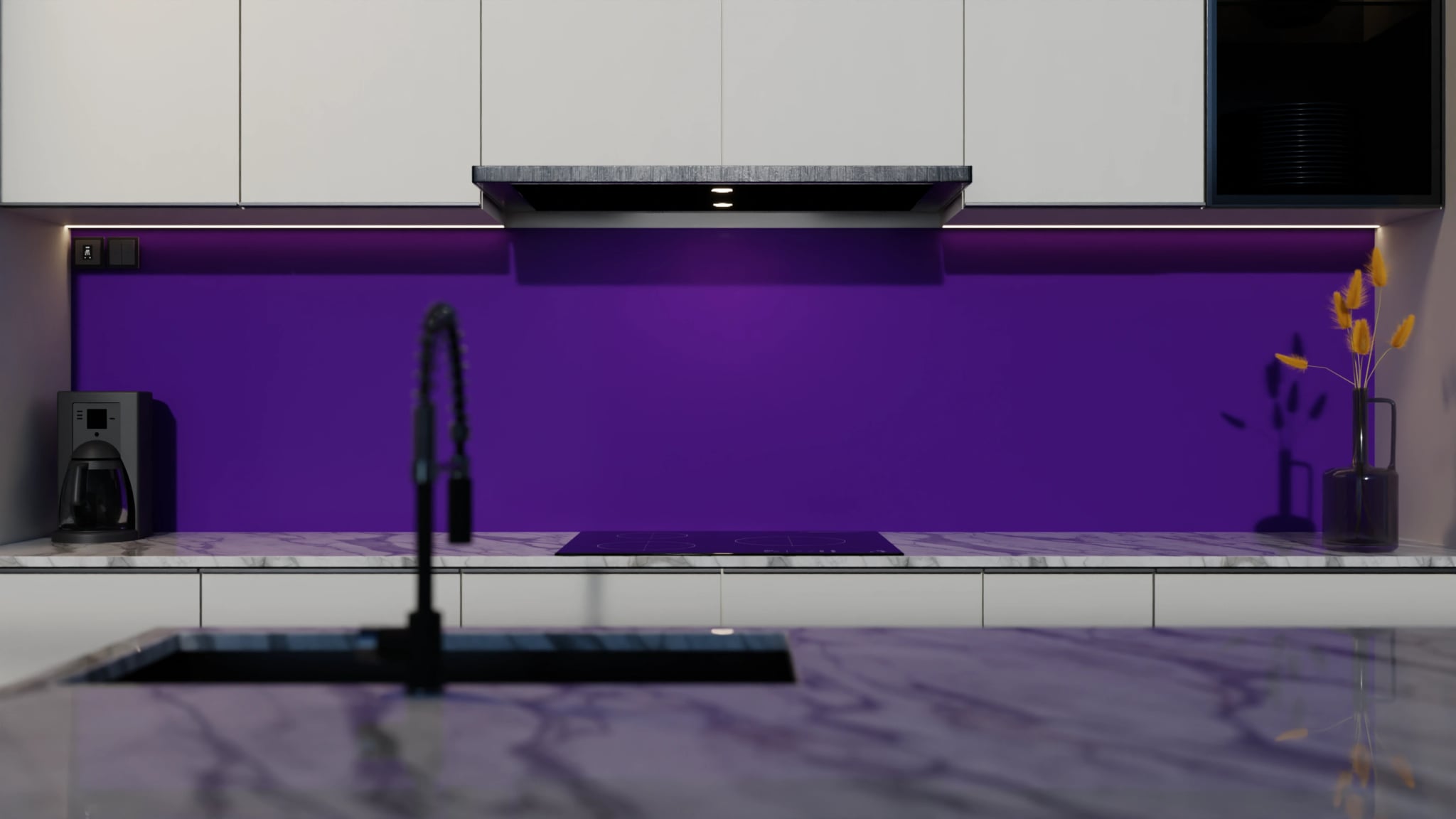 Küchenrückwand - Tiefviolett – Bild 4