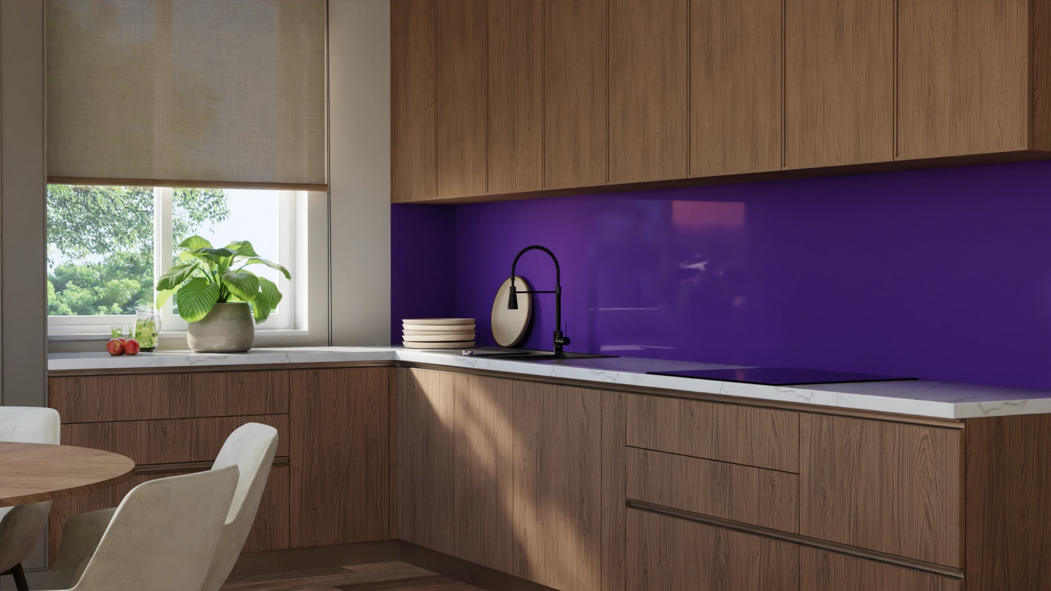 Küchenrückwand - Tiefviolett – Bild 8