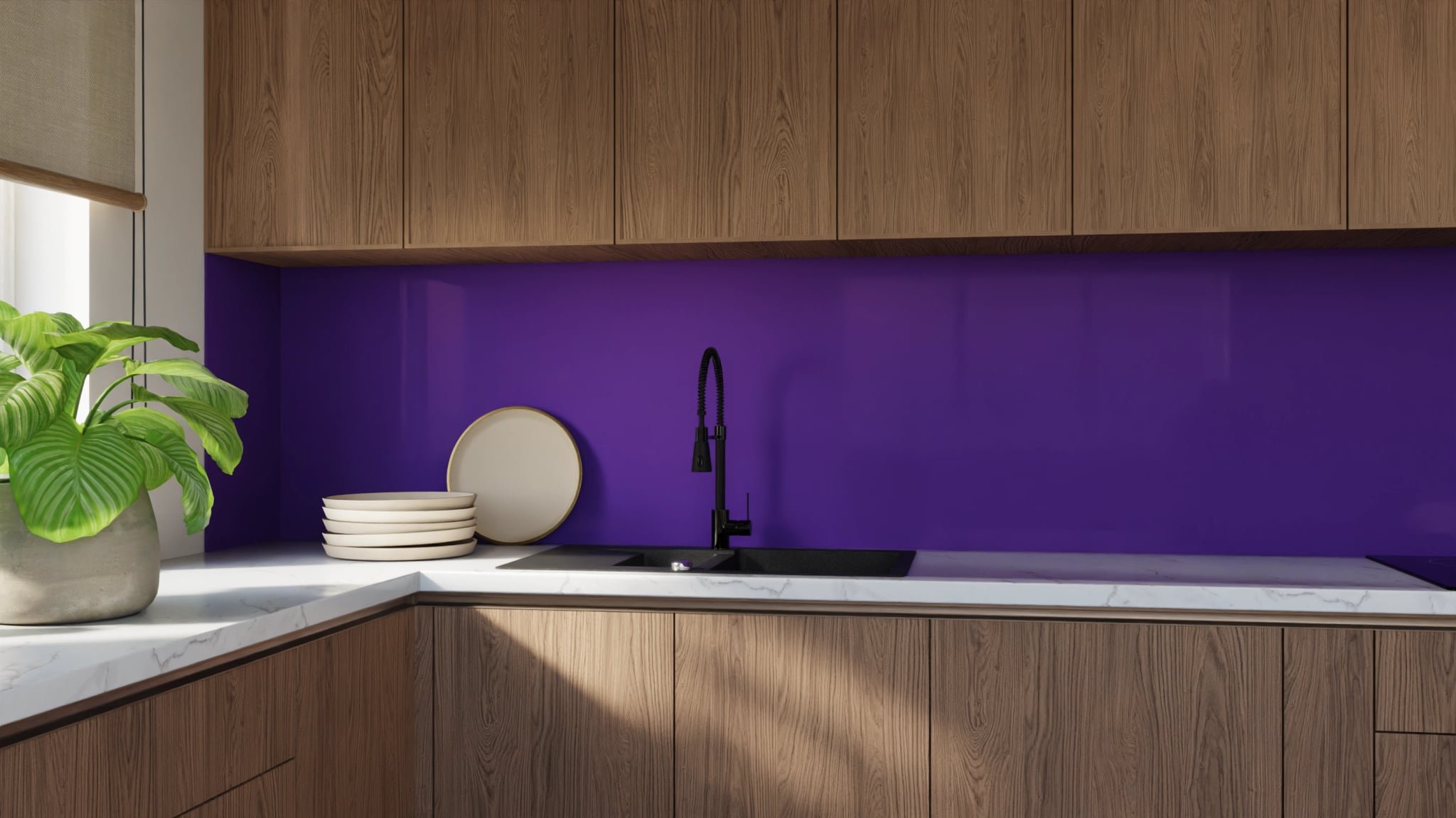 Küchenrückwand - Tiefviolett – Bild 9