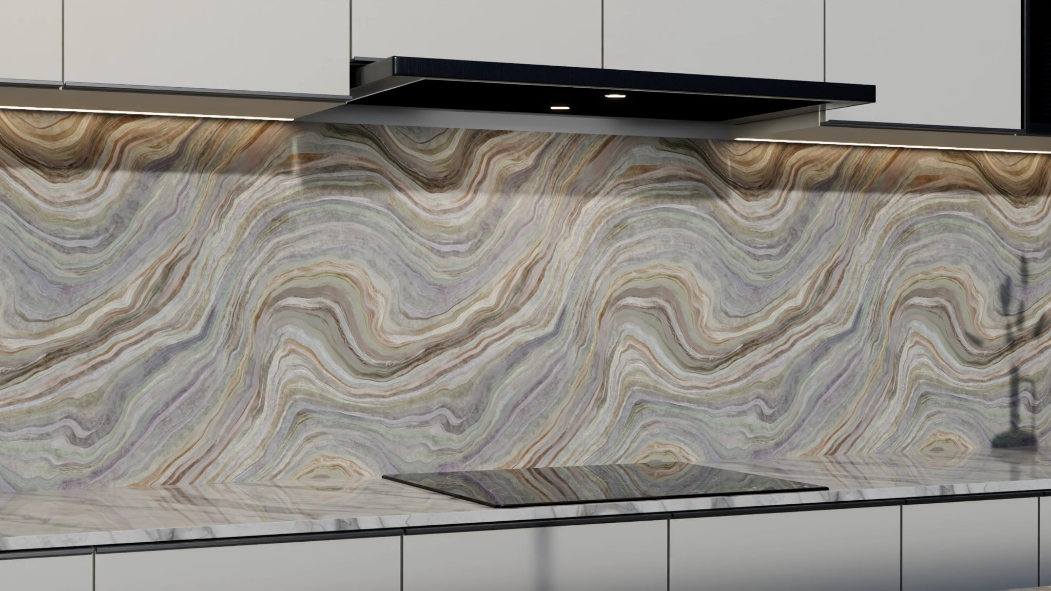 Küchenrückwand - Onyx Grau-Rosé – Bild 3