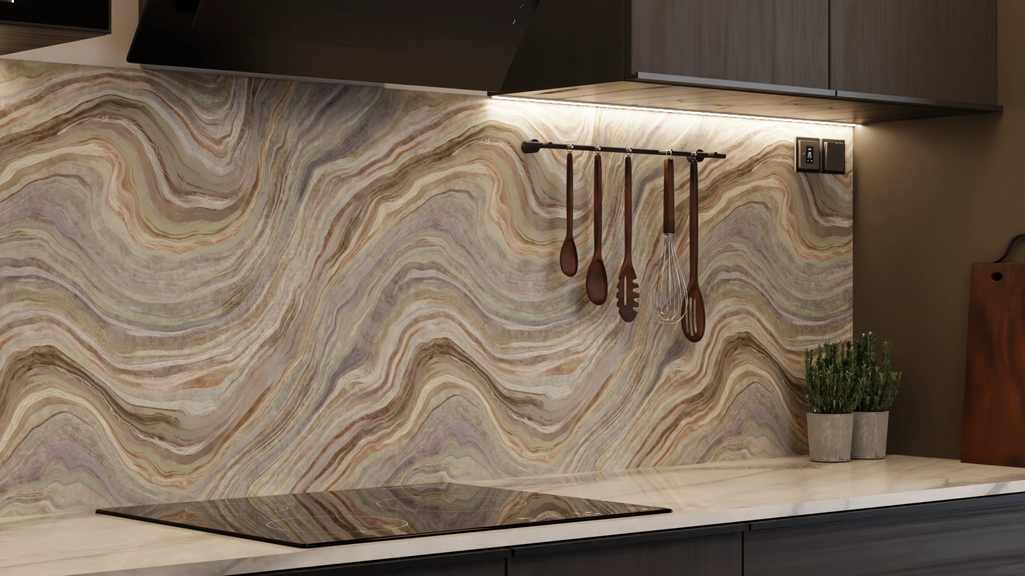Küchenrückwand - Onyx Grau-Rosé – Bild 7