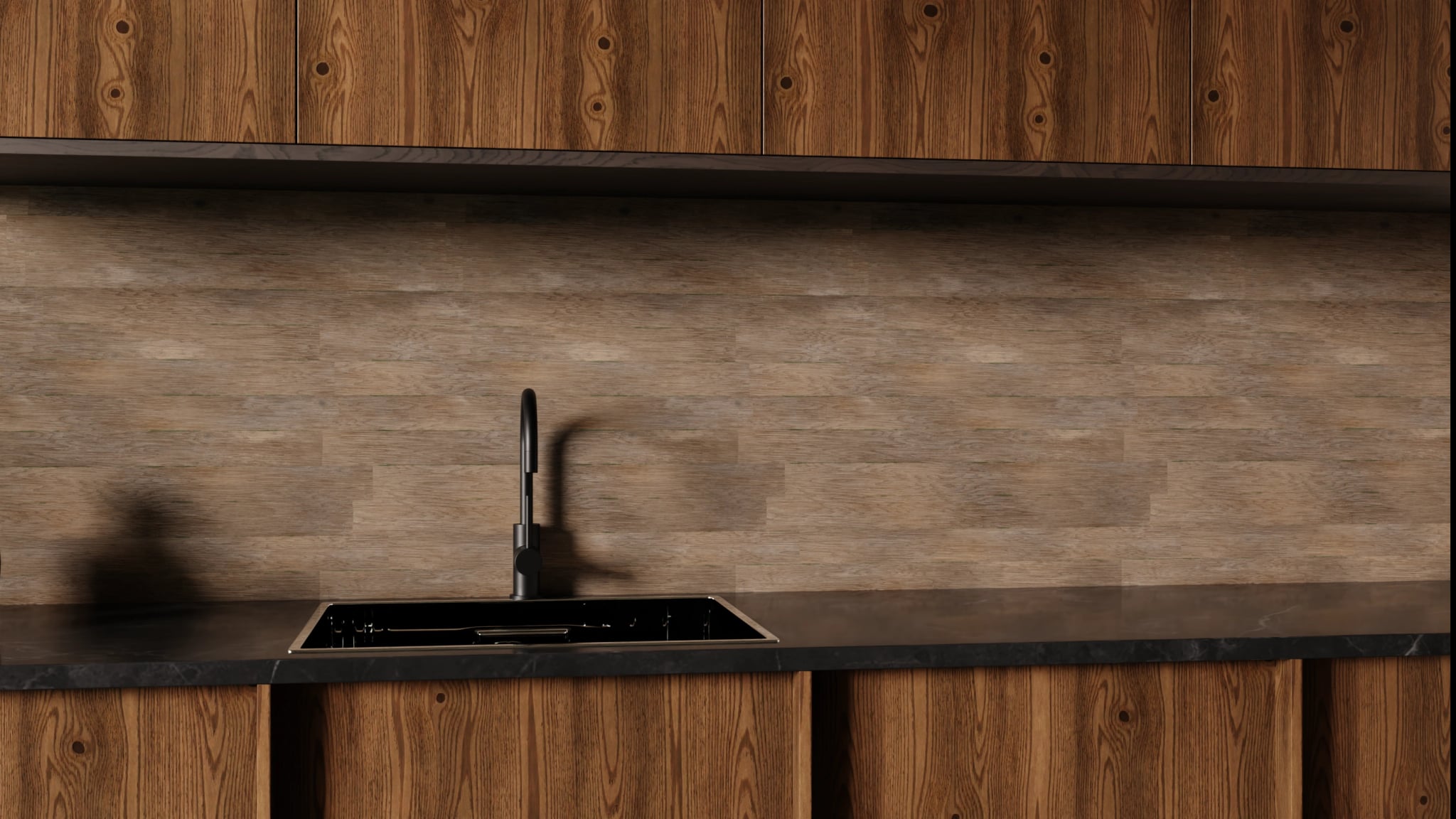 Küchenrückwand - Holz Planken Grau – Bild 1
