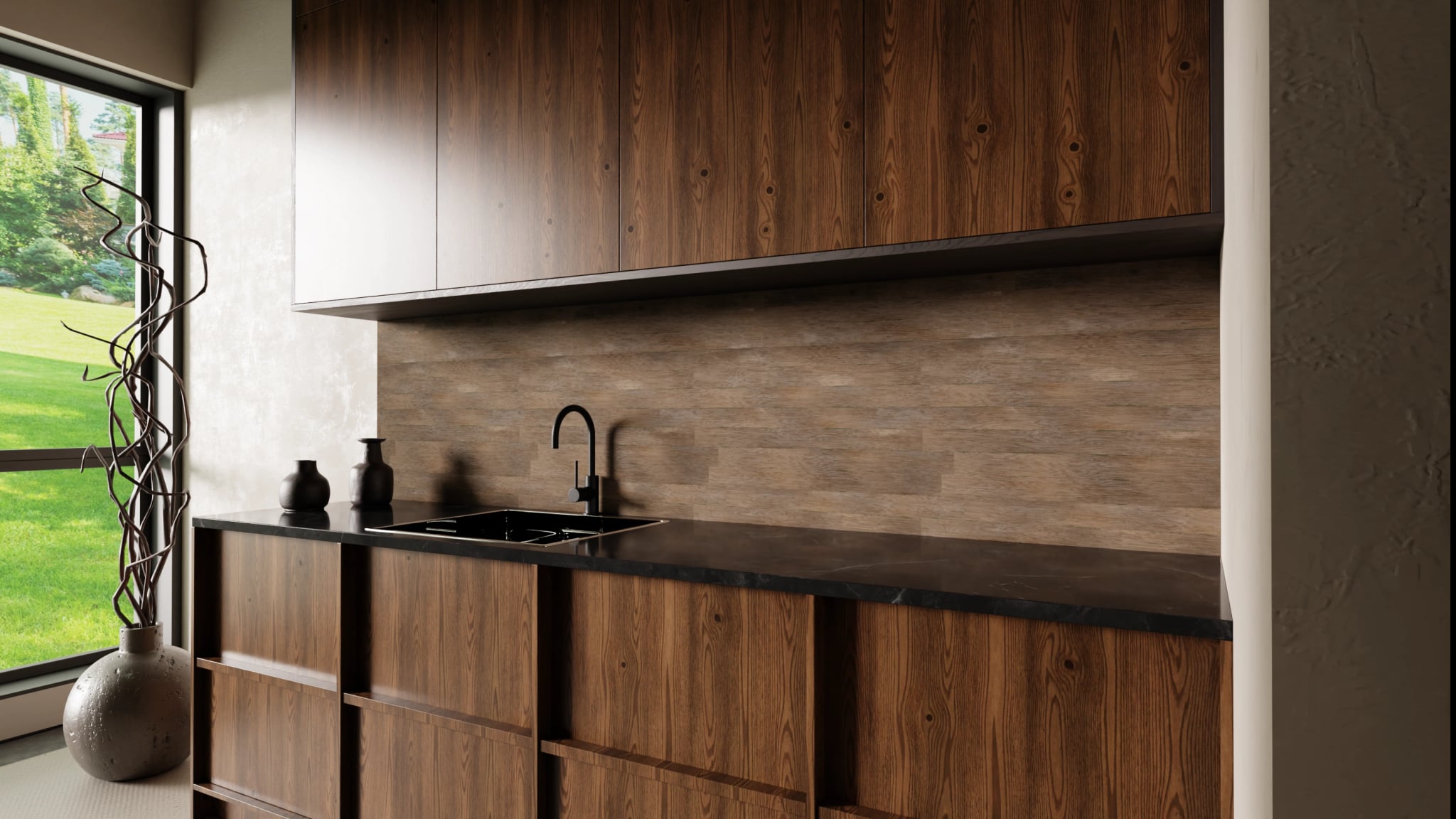 Küchenrückwand - Holz Planken Grau – Bild 2