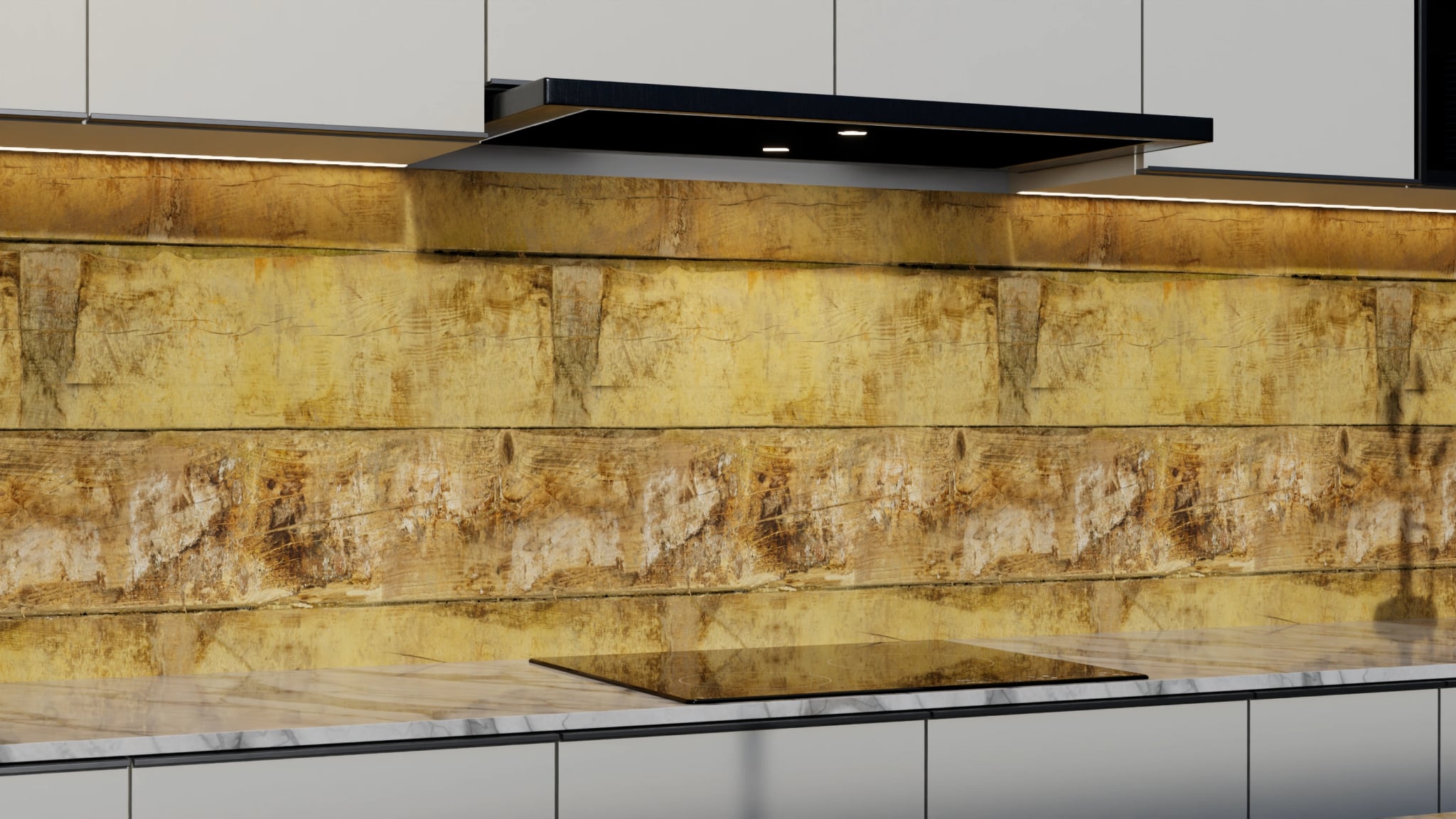 Küchenrückwand - Altholz Vintage Beige – Bild 3