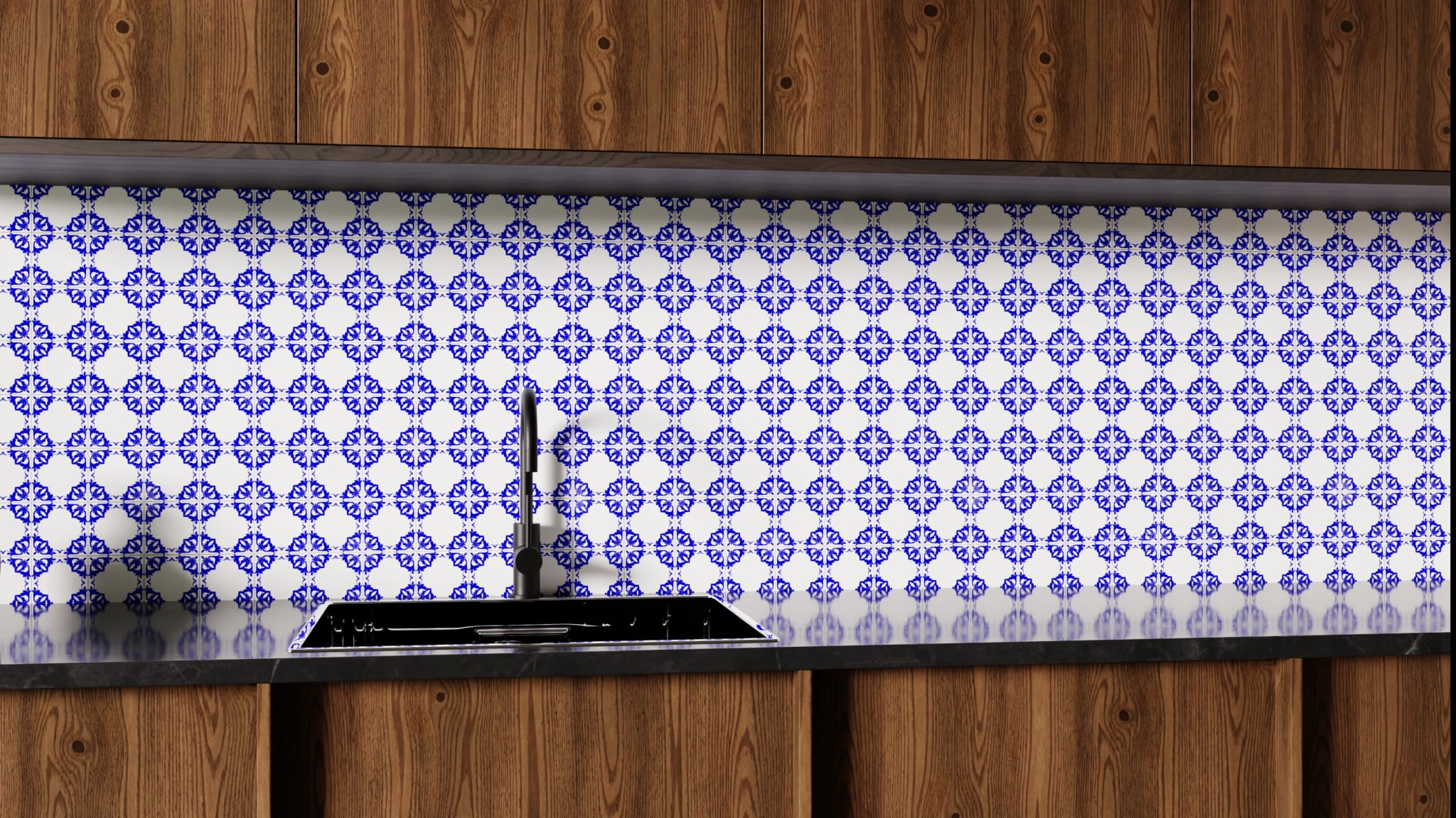 Küchenrückwand - Azulejo Sternornament Klein – Bild 1