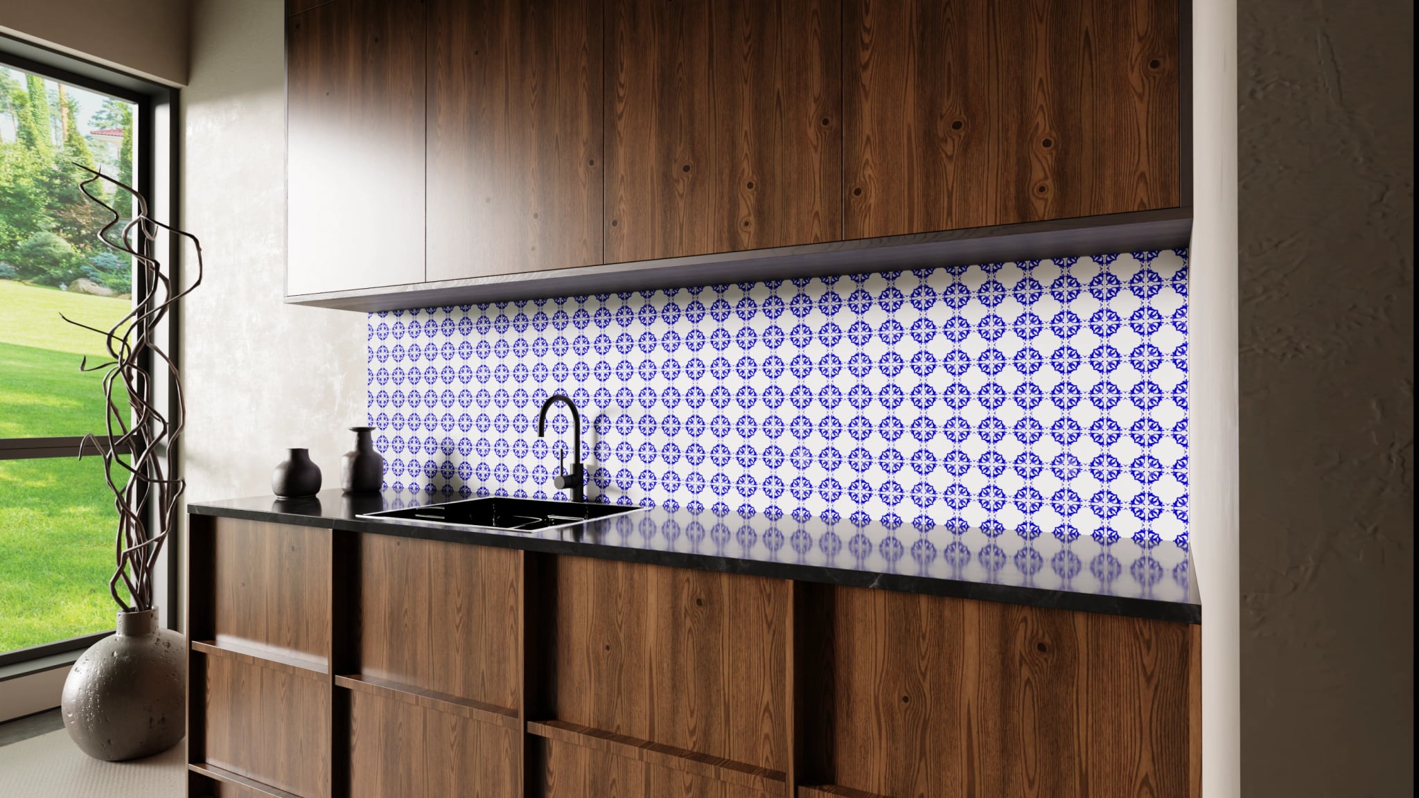 Küchenrückwand - Azulejo Sternornament Klein – Bild 2
