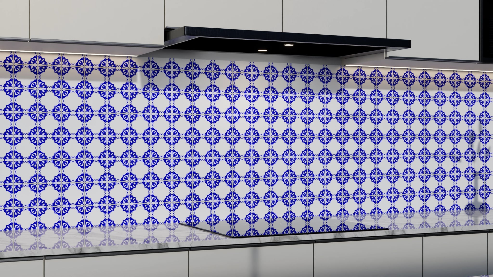 Küchenrückwand - Azulejo Sternornament Klein – Bild 3