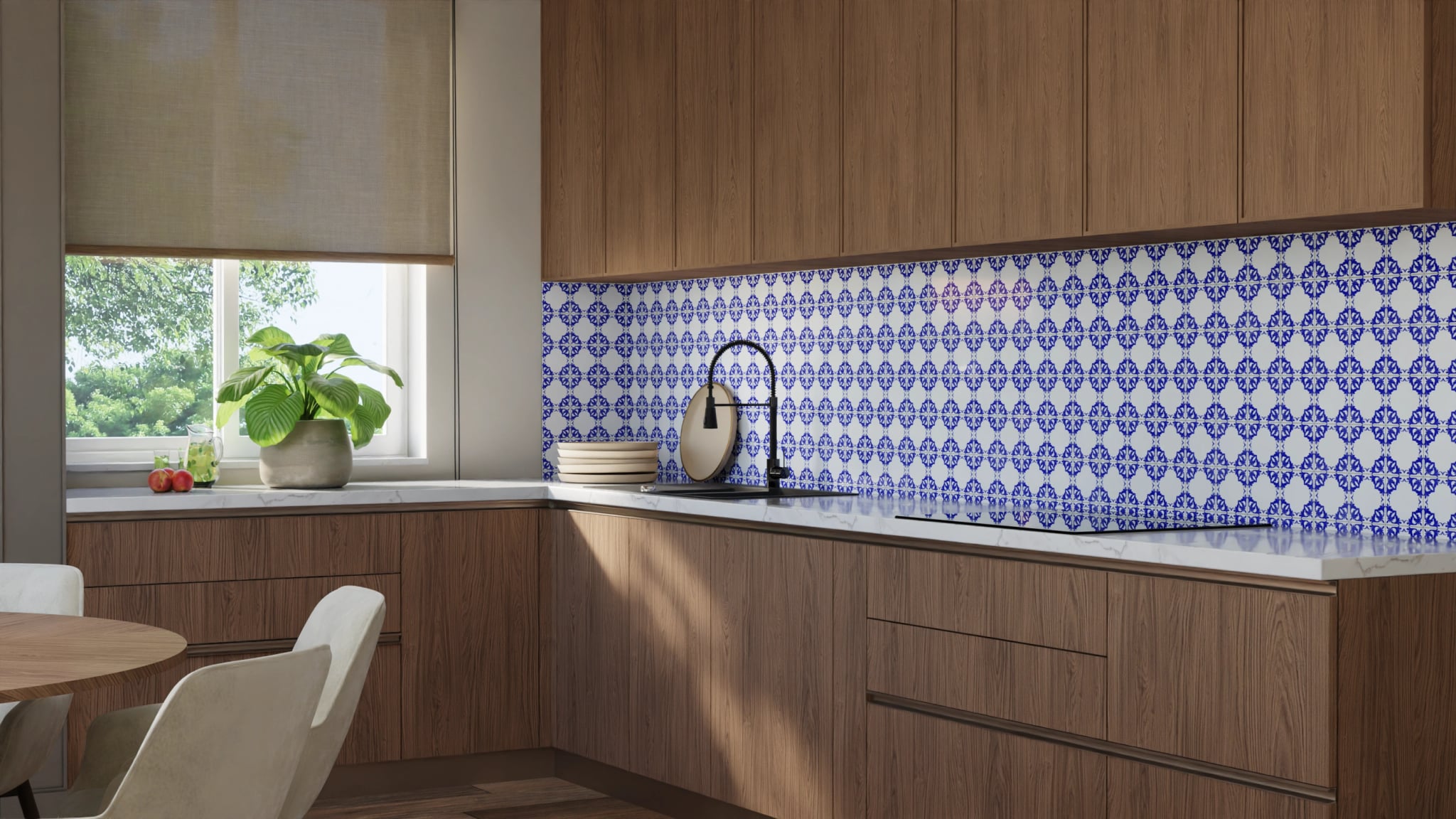 Küchenrückwand - Azulejo Sternornament Klein – Bild 8