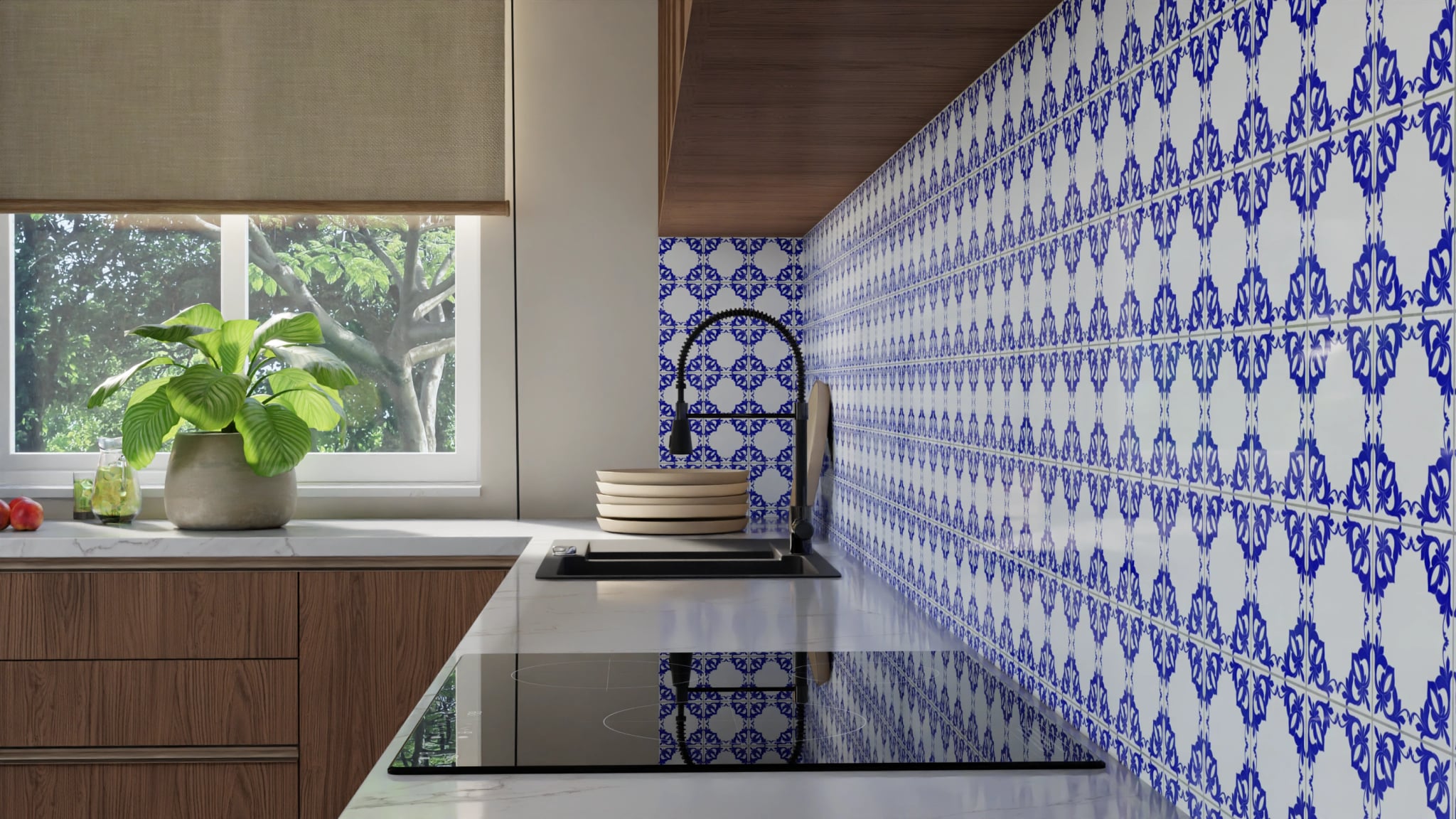 Küchenrückwand - Azulejo Sternornament Klein – Bild 10
