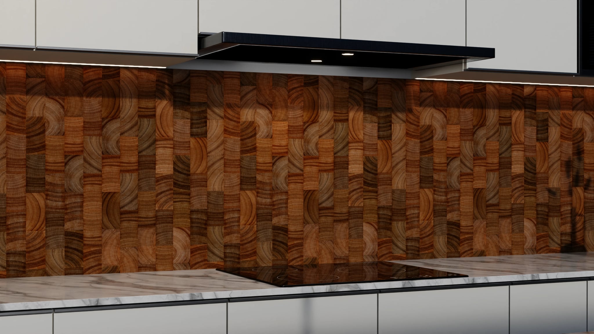 Küchenrückwand - Hirnholz Mosaik Dunkel – Bild 3
