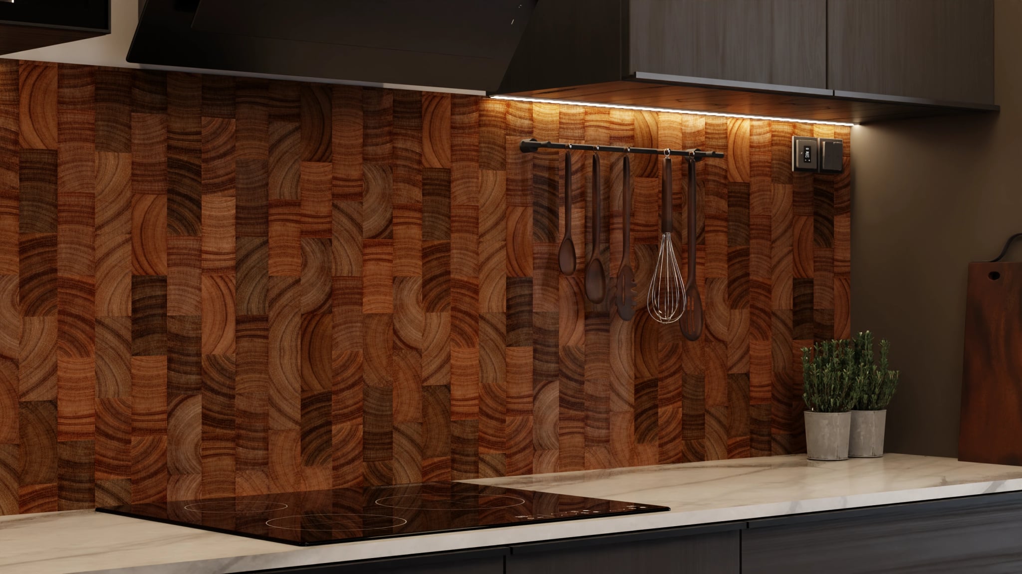 Küchenrückwand - Hirnholz Mosaik Dunkel – Bild 7