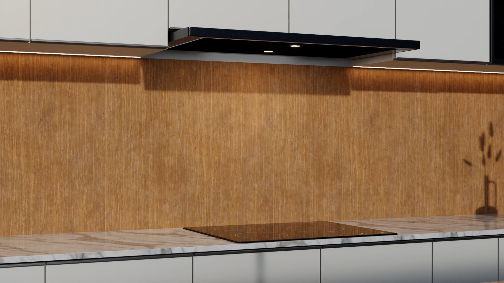 Küchenrückwand - Holz Teak Kupfer – Bild 3