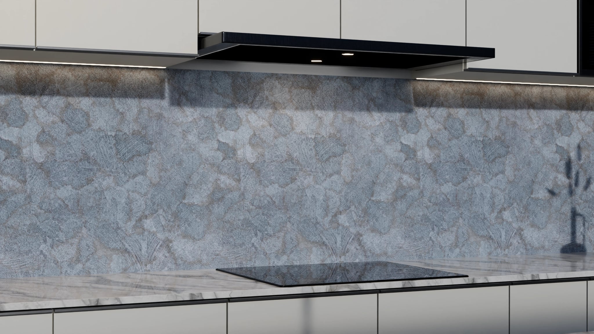 Küchenrückwand - Beton Blaugrau Strukturiert – Bild 3