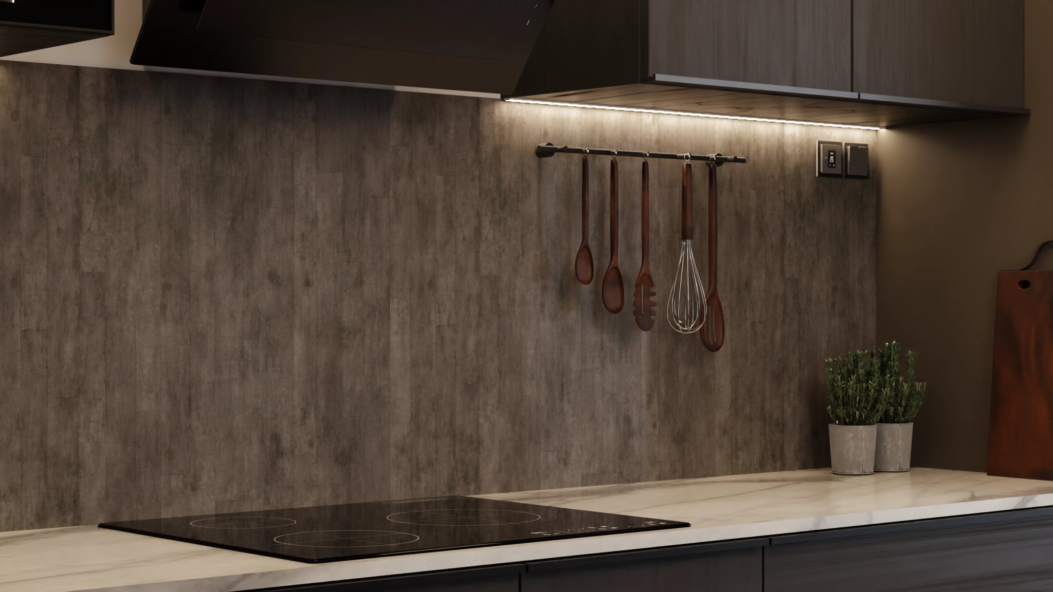 Küchenrückwand - Beton Tafel Dunkel – Bild 7