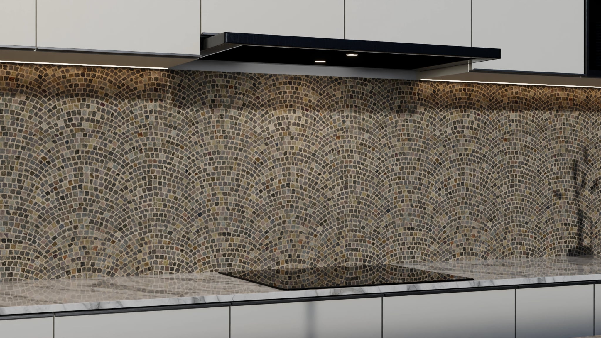 Küchenrückwand - Pflastermosaik Fächer – Bild 3