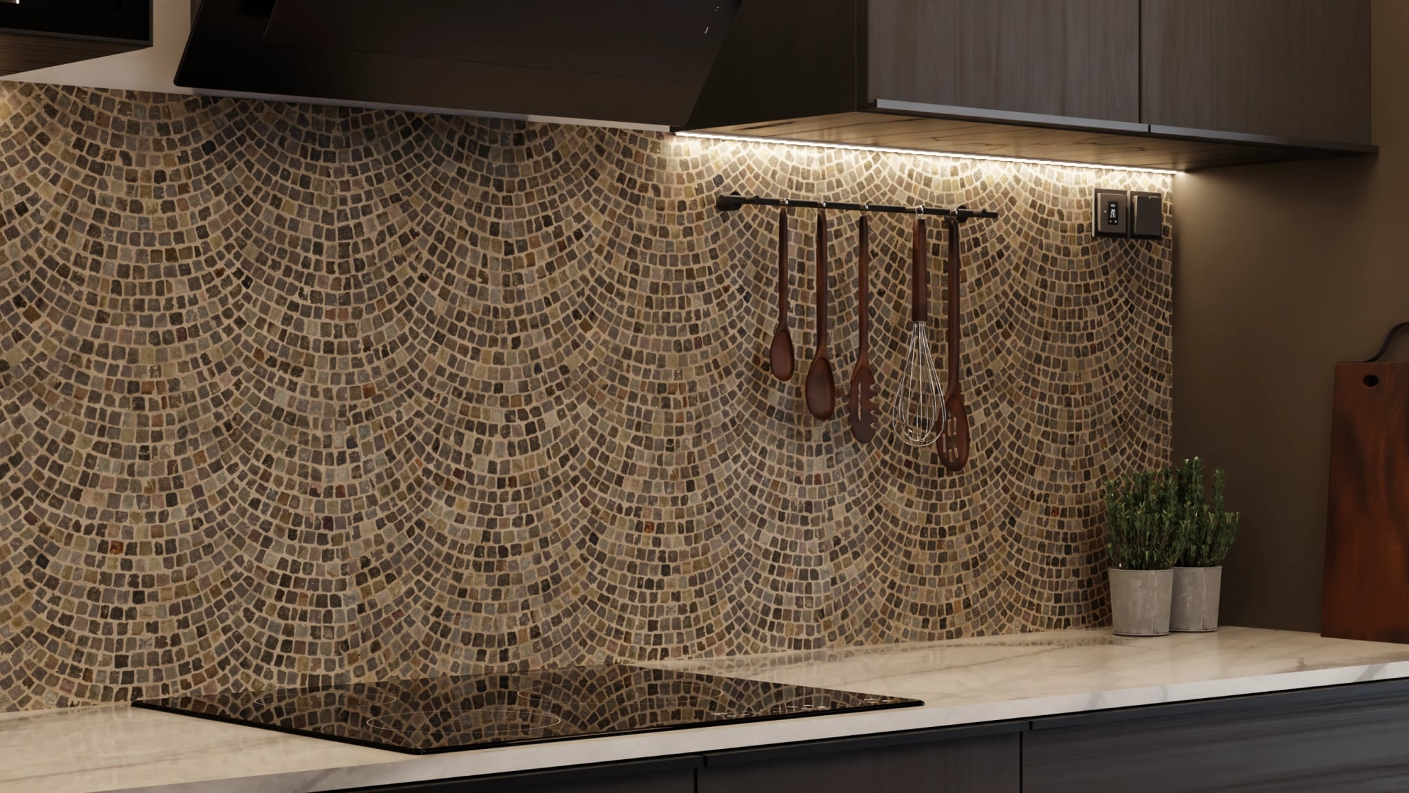 Küchenrückwand - Pflastermosaik Fächer – Bild 7