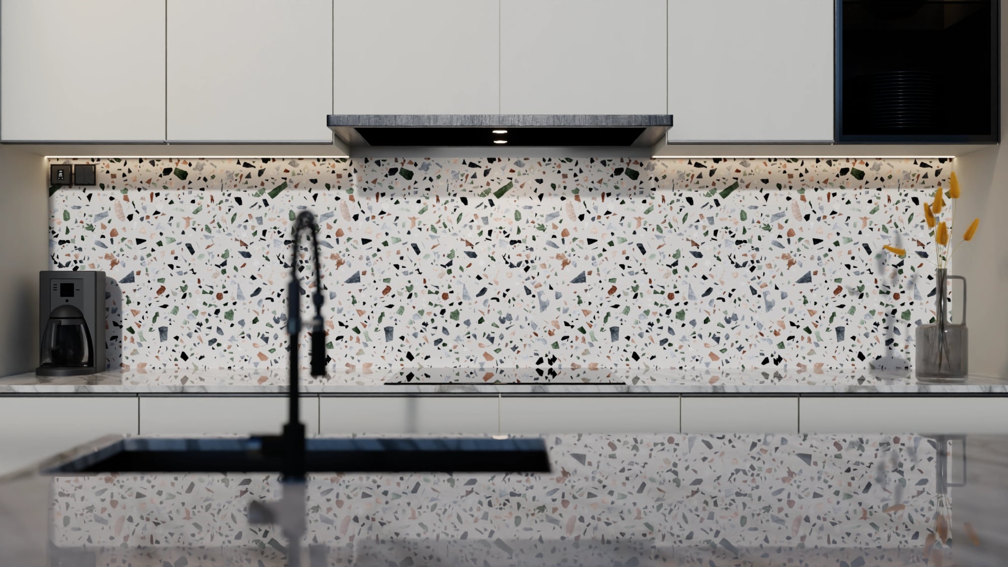 Küchenrückwand - Terrazzo Waldgrün – Bild 4