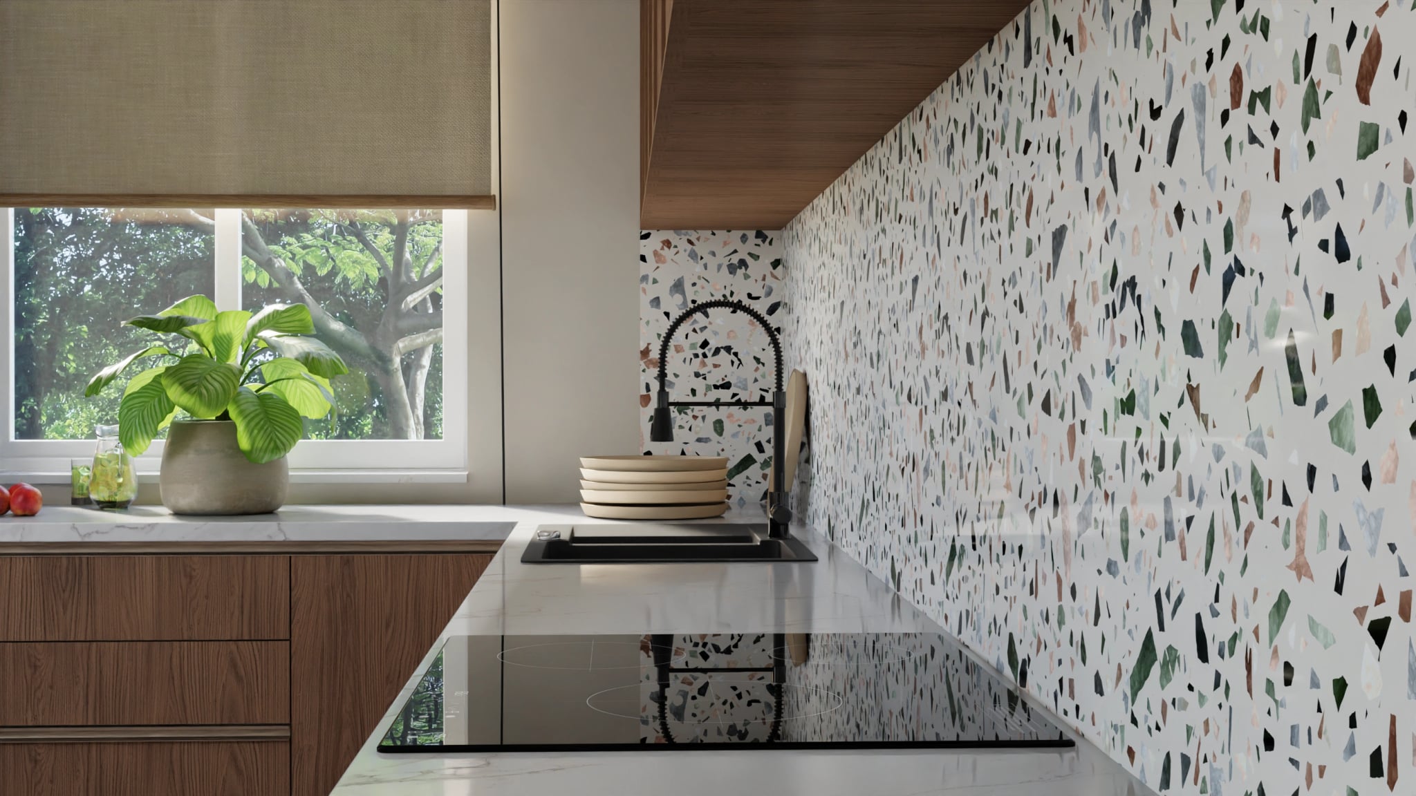 Küchenrückwand - Terrazzo Waldgrün – Bild 10