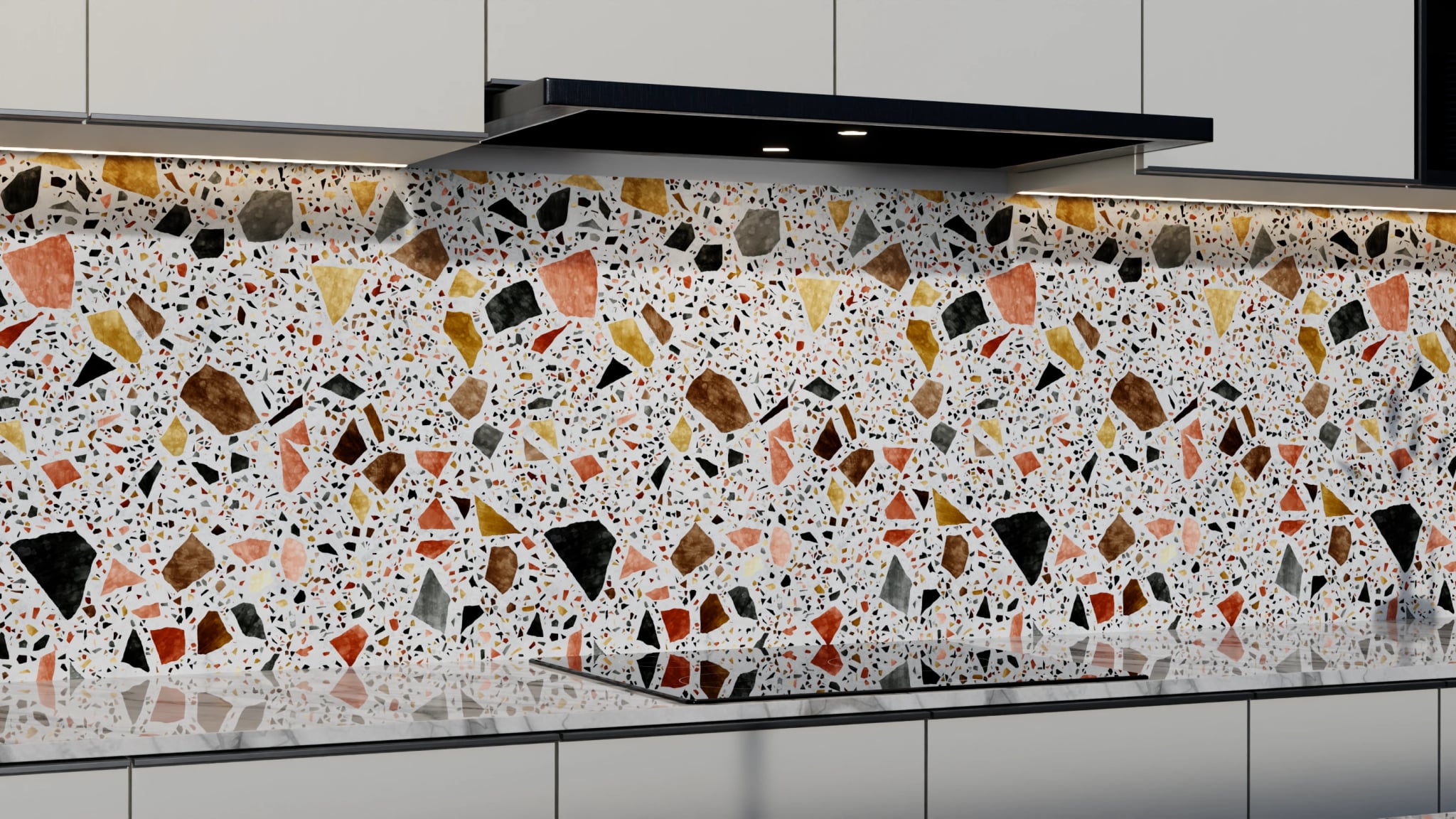 Küchenrückwand - Terrazzo Gold-Terrakotta – Bild 3