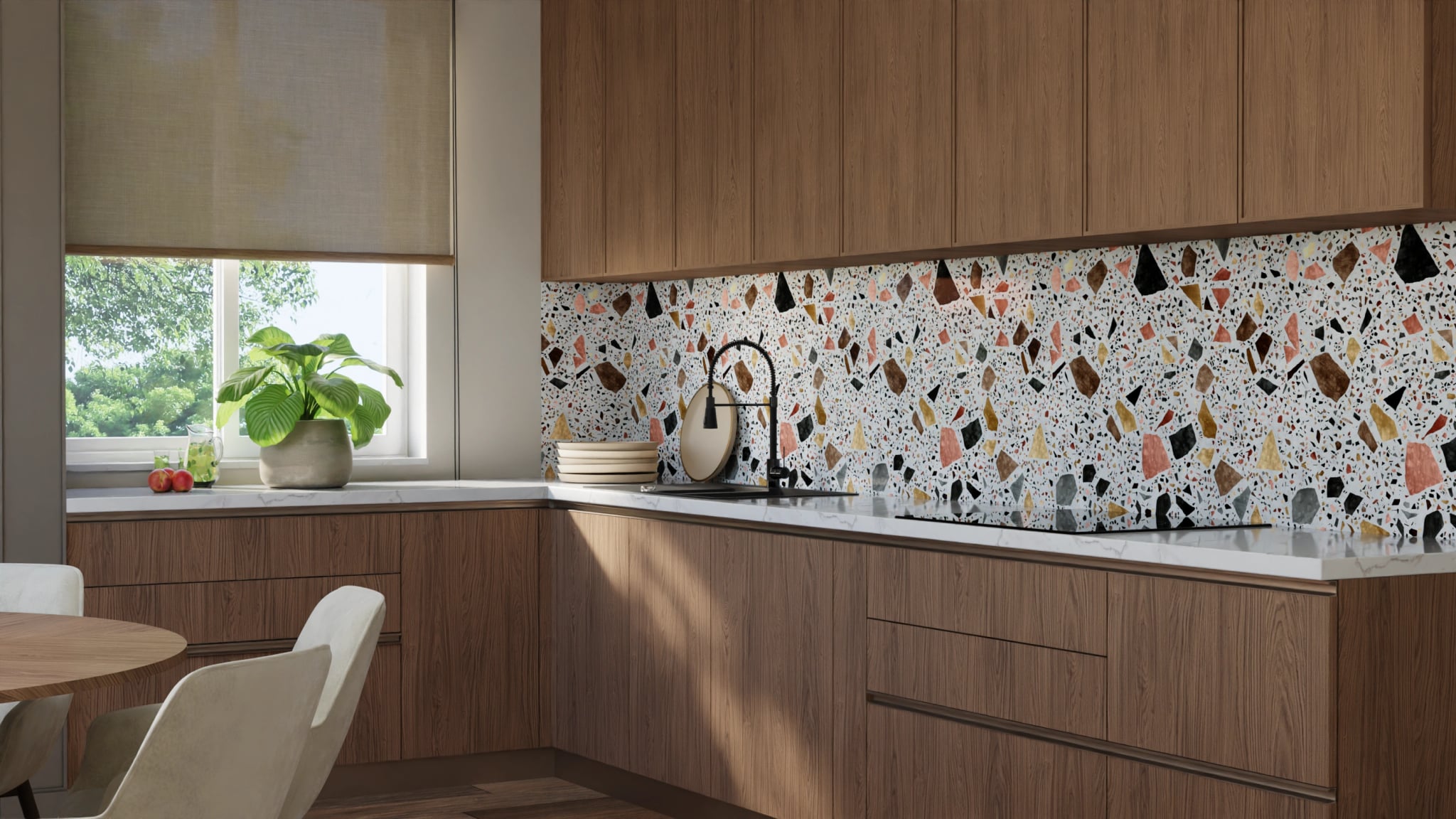 Küchenrückwand - Terrazzo Gold-Terrakotta – Bild 8