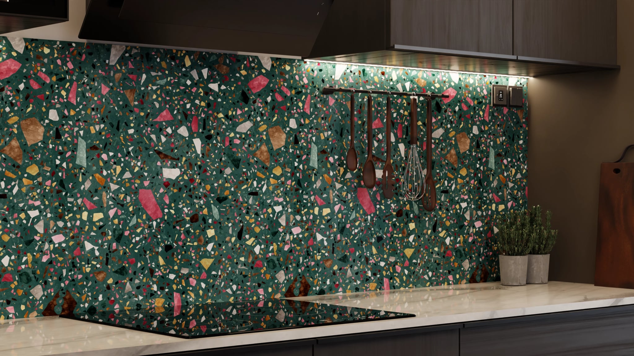 Küchenrückwand - Terrazzo Petrol Bunt – Bild 7
