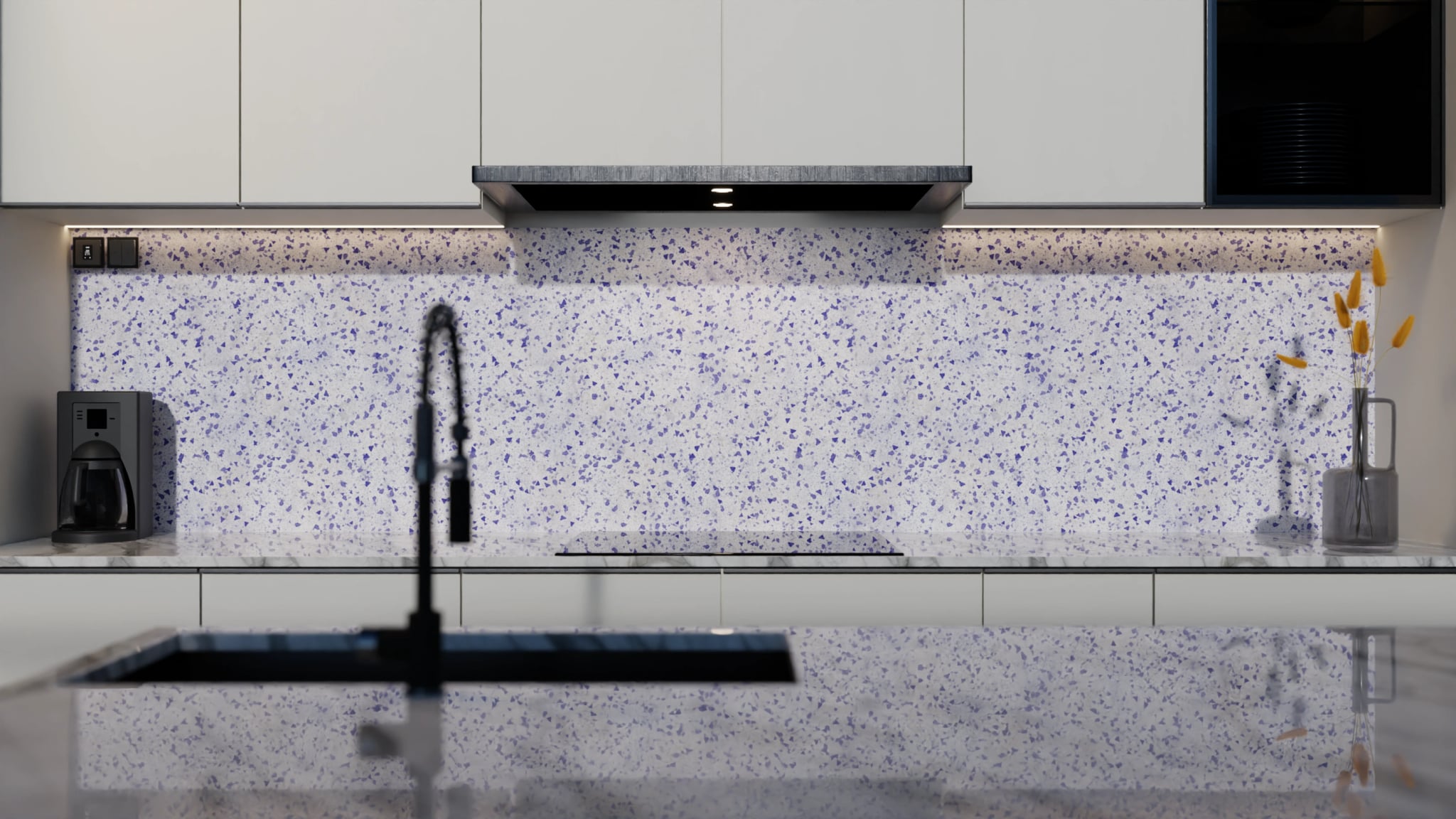 Küchenrückwand - Terrazzo Lavendel – Bild 4