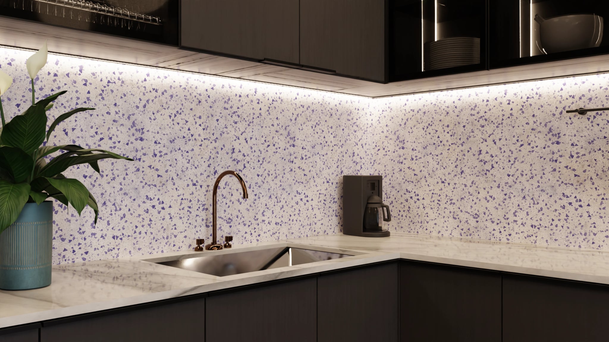 Küchenrückwand - Terrazzo Lavendel – Bild 5