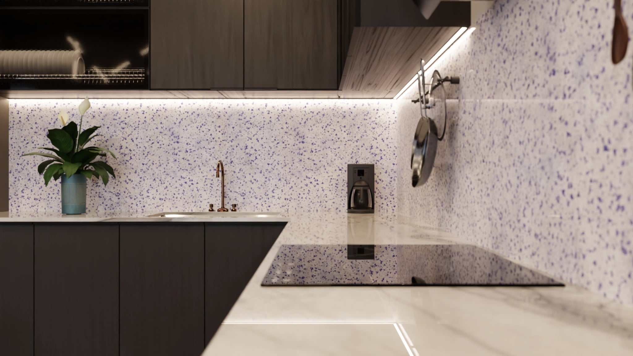 Küchenrückwand - Terrazzo Lavendel – Bild 6