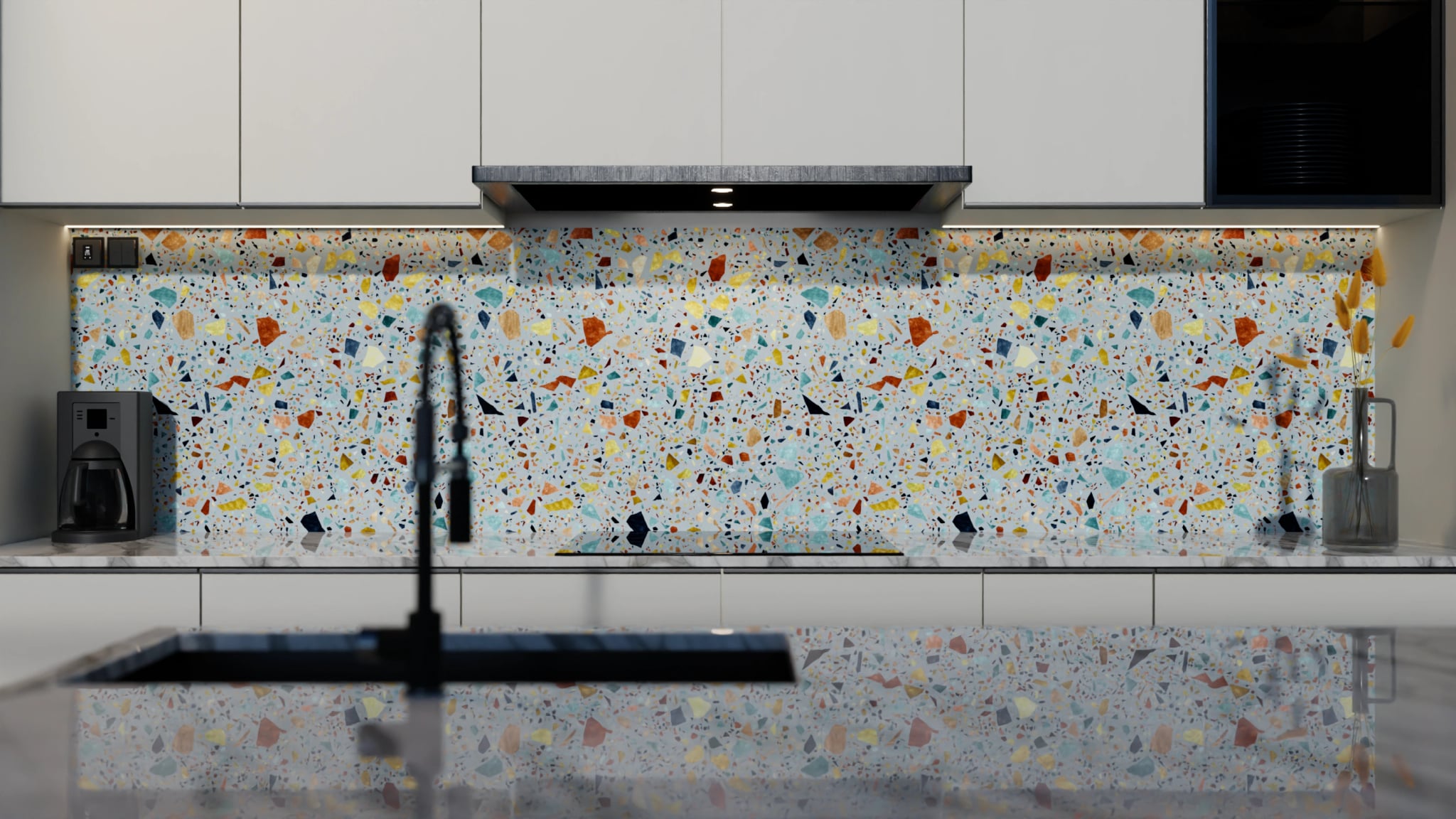 Küchenrückwand - Terrazzo Konfetti Salbei – Bild 4