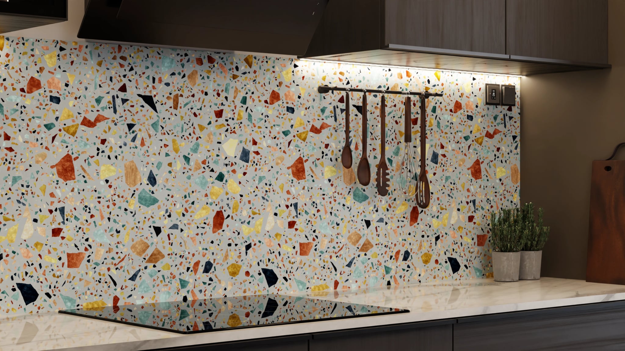 Küchenrückwand - Terrazzo Konfetti Salbei – Bild 7