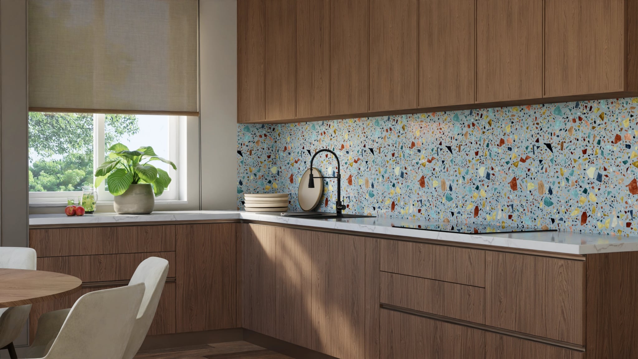 Küchenrückwand - Terrazzo Konfetti Salbei – Bild 8