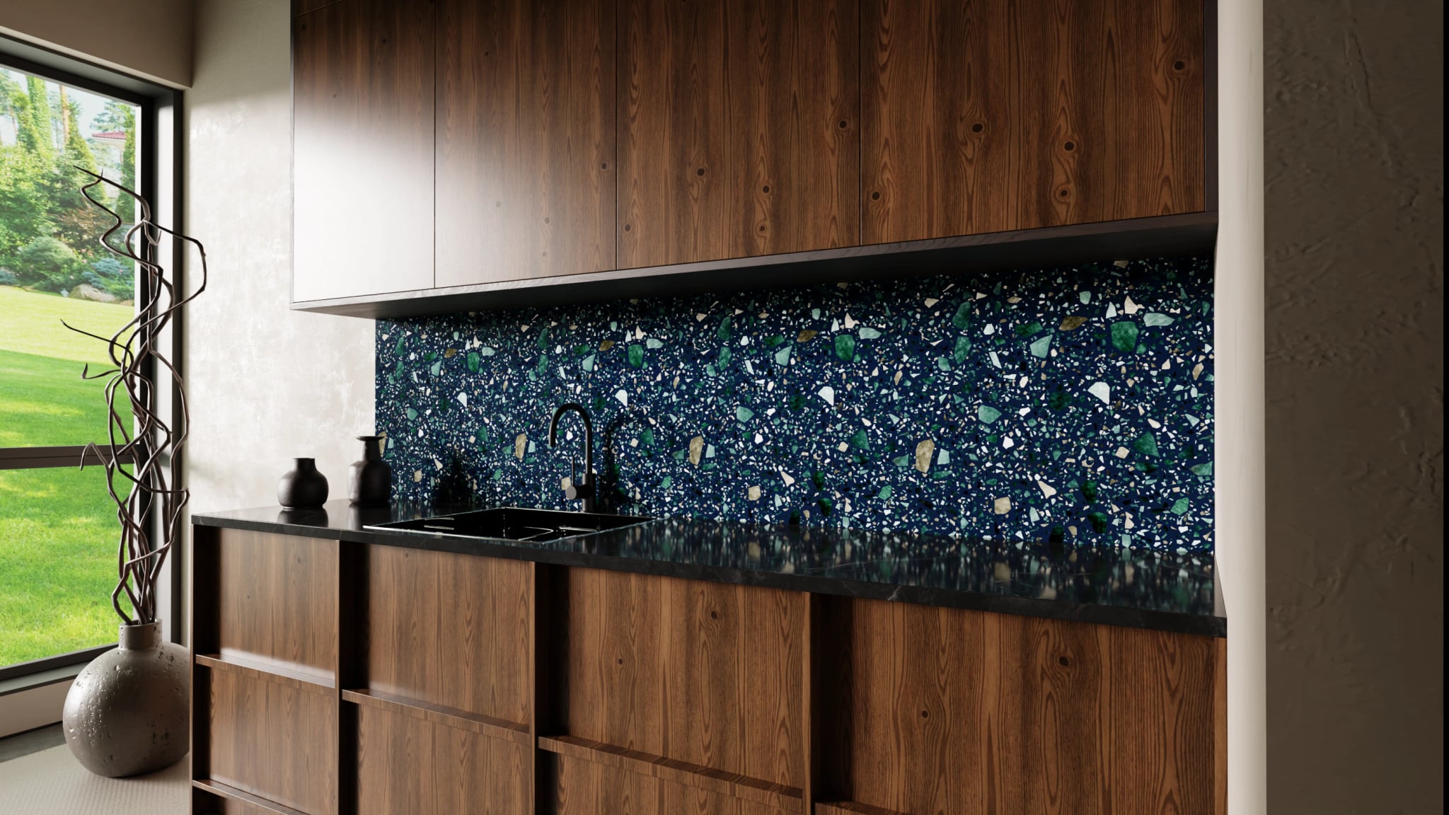 Küchenrückwand - Terrazzo Nachtblau – Bild 2