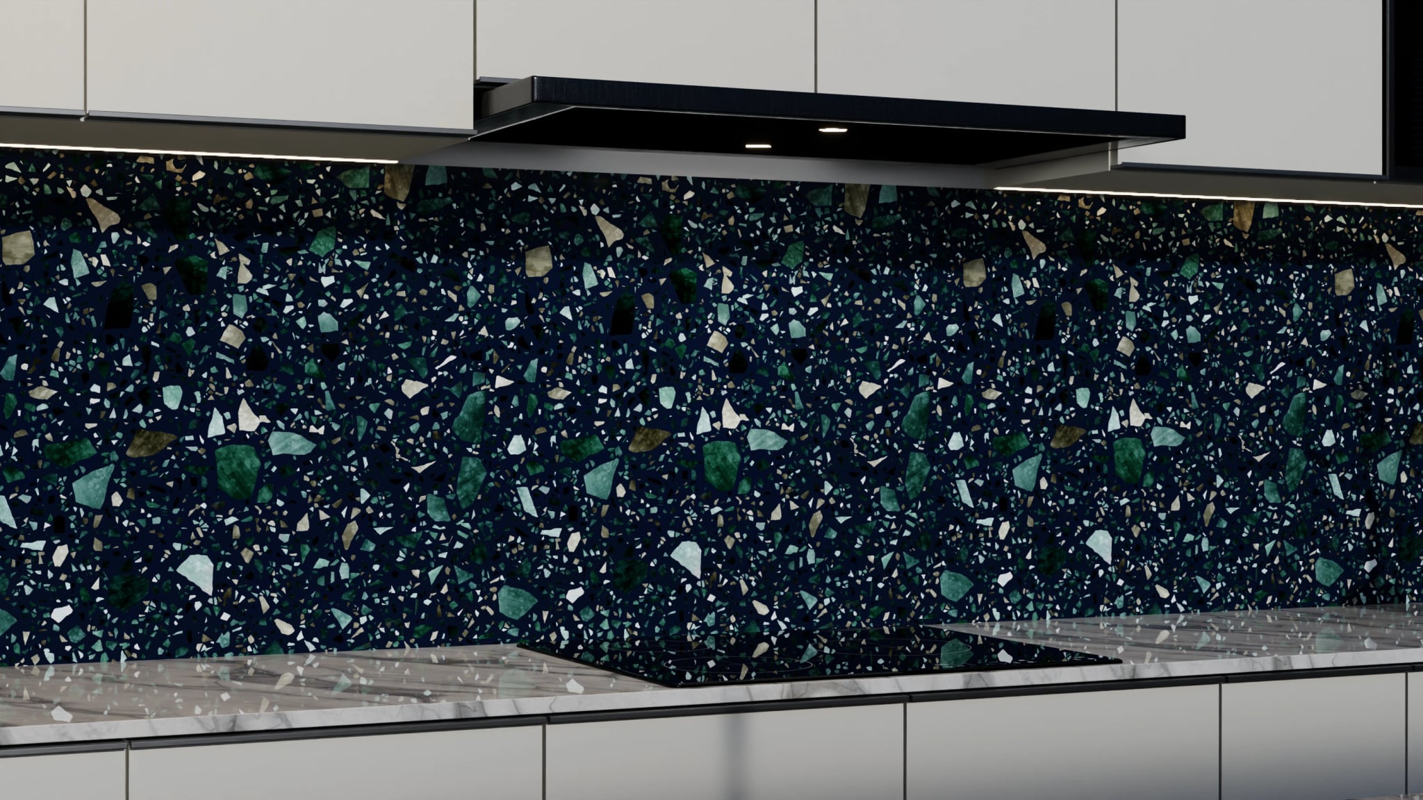 Küchenrückwand - Terrazzo Nachtblau – Bild 3