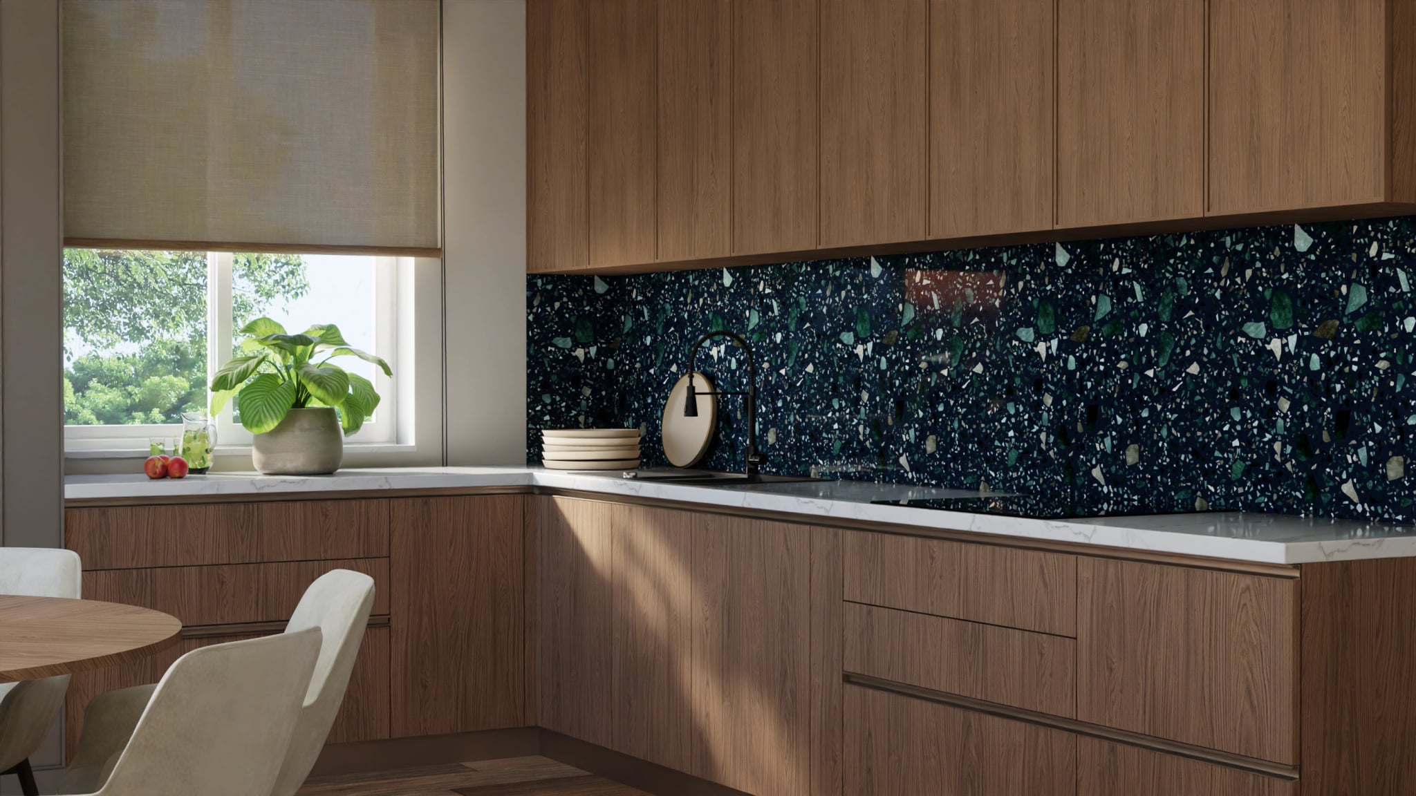 Küchenrückwand - Terrazzo Nachtblau – Bild 8
