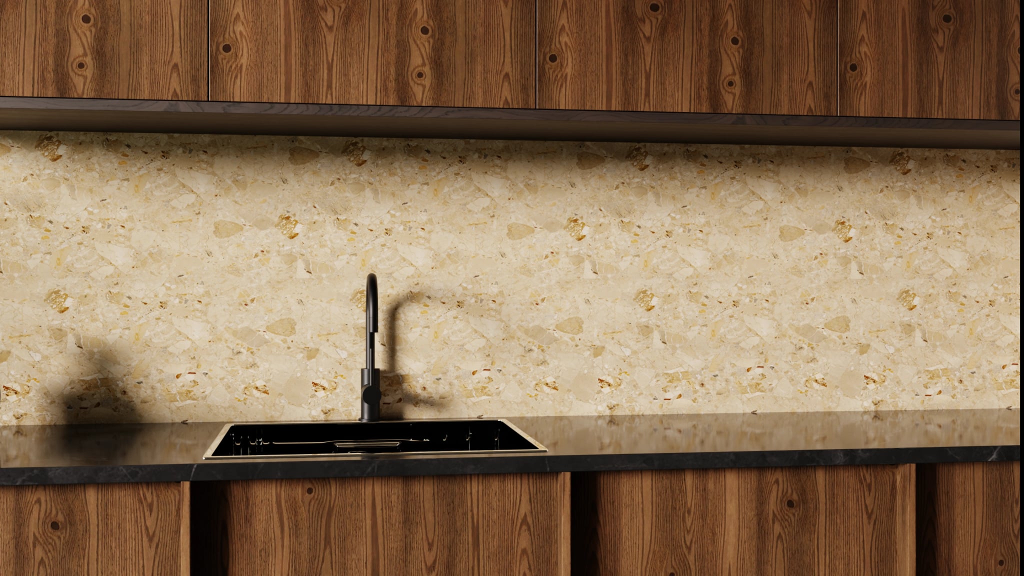 Küchenrückwand - Terrazzo Sandstein – Bild 1