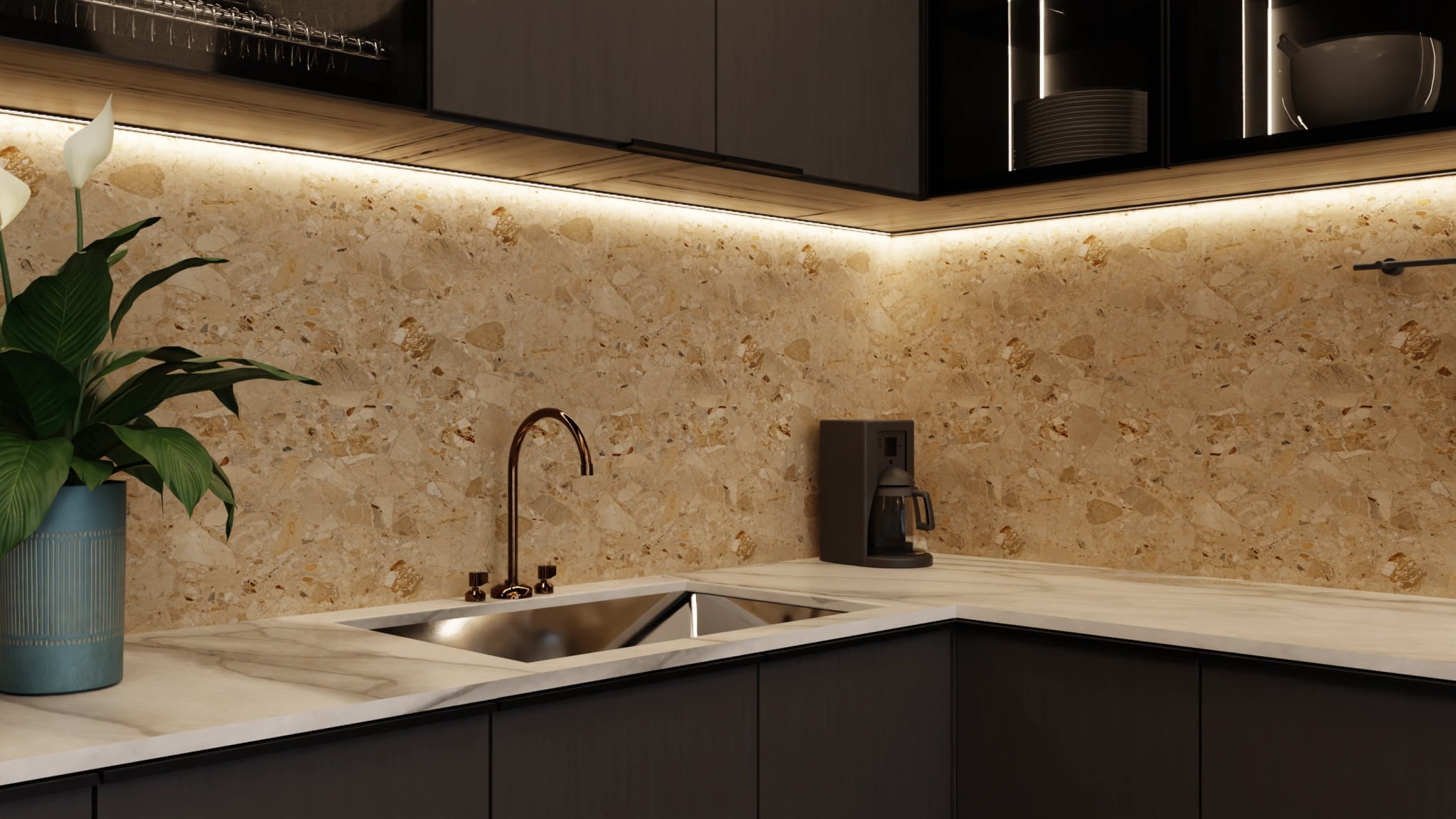 Küchenrückwand - Terrazzo Sandstein – Bild 5