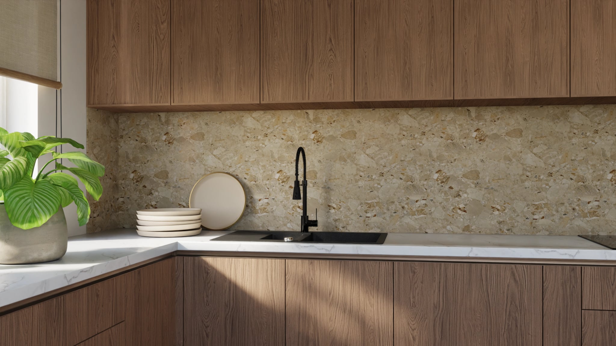 Küchenrückwand - Terrazzo Sandstein – Bild 9