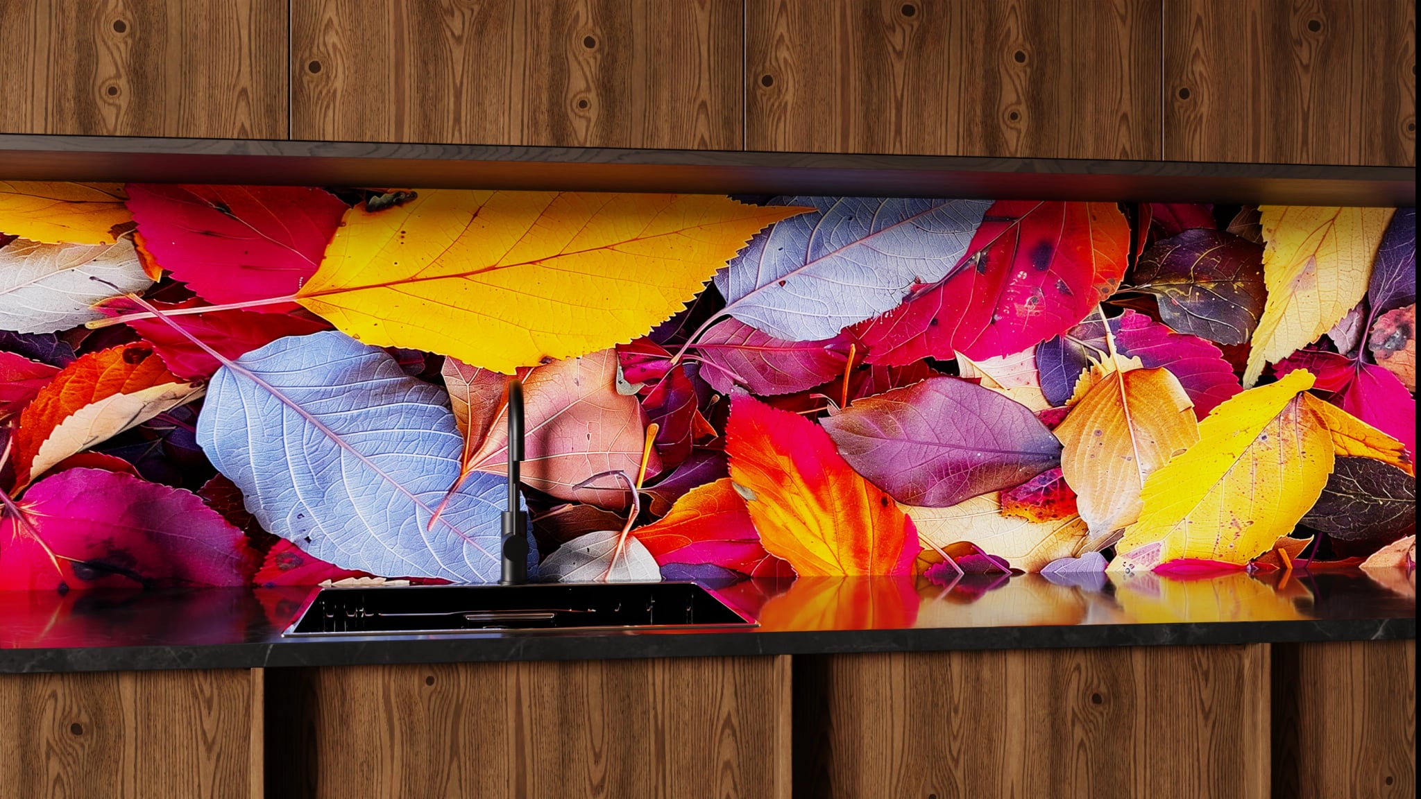 Küchenrückwand - Herbstlaub Bunt – Bild 1