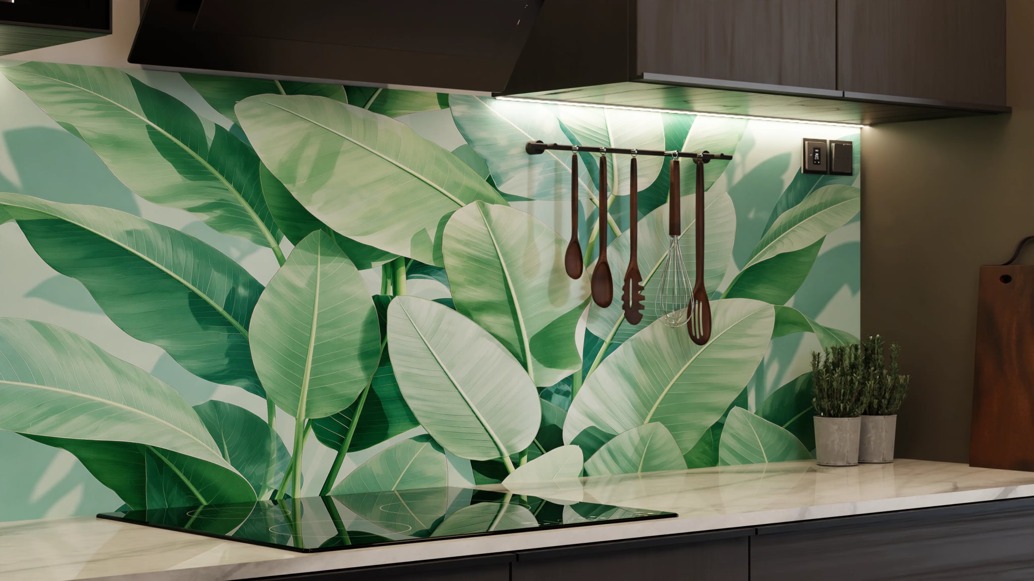 Küchenrückwand - Bananenblätter Mintgrün – Bild 7